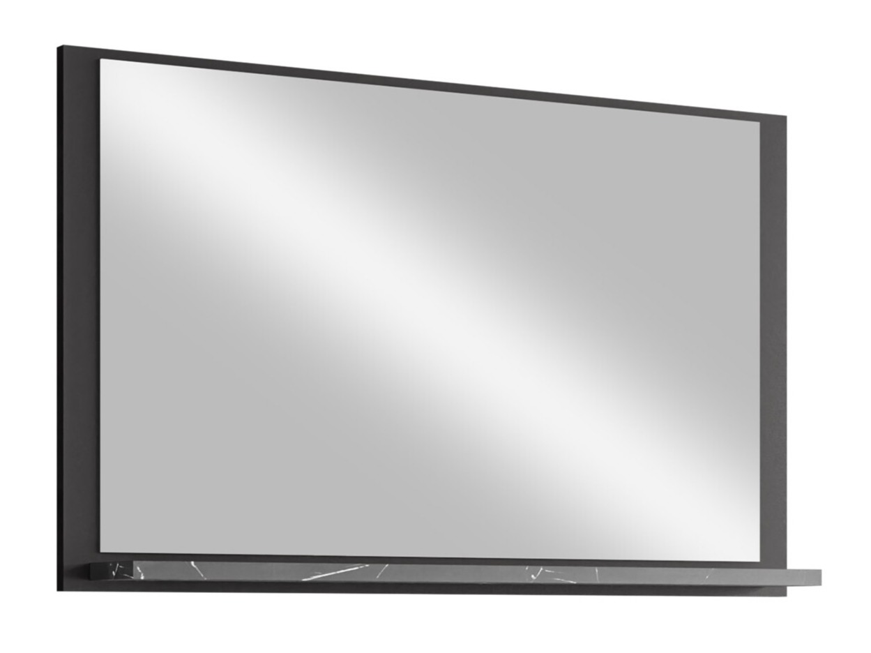 Miroir de salle de bain Salus (Noir + Marbre noir)