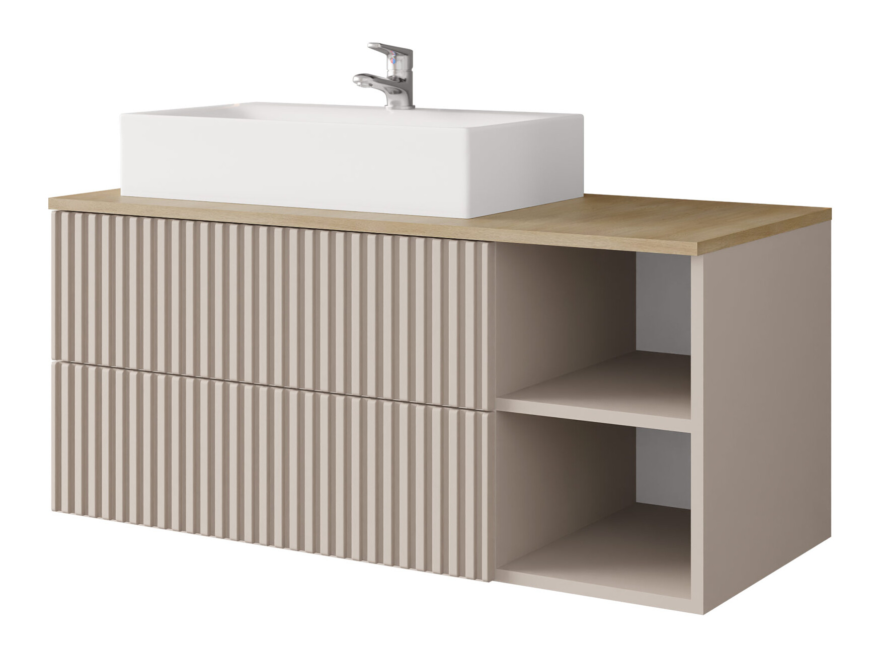 Armoire de salle de bains murale pour lavabo Nauta (Cachemire + Chêne Cremona)