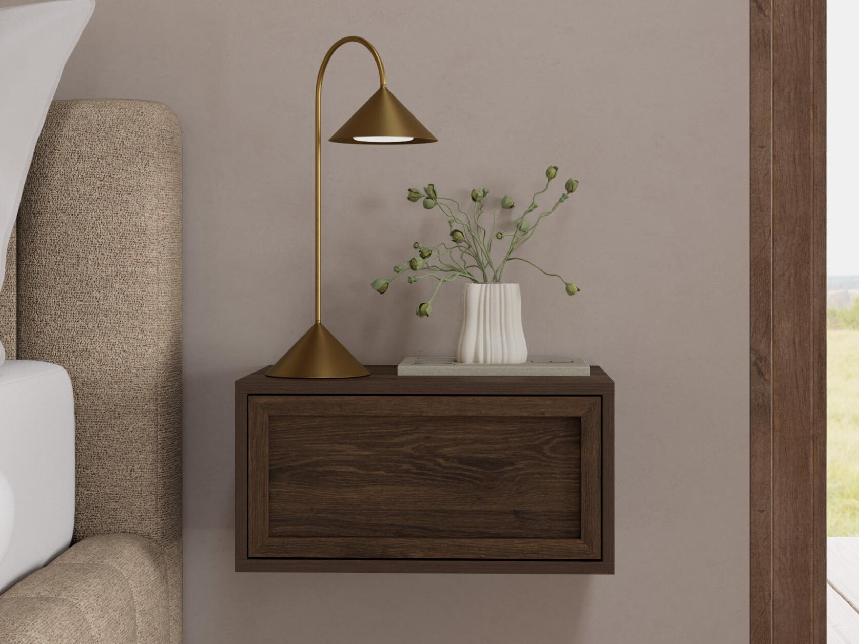 Table de chevet Oakland 104 (Bois sombre)