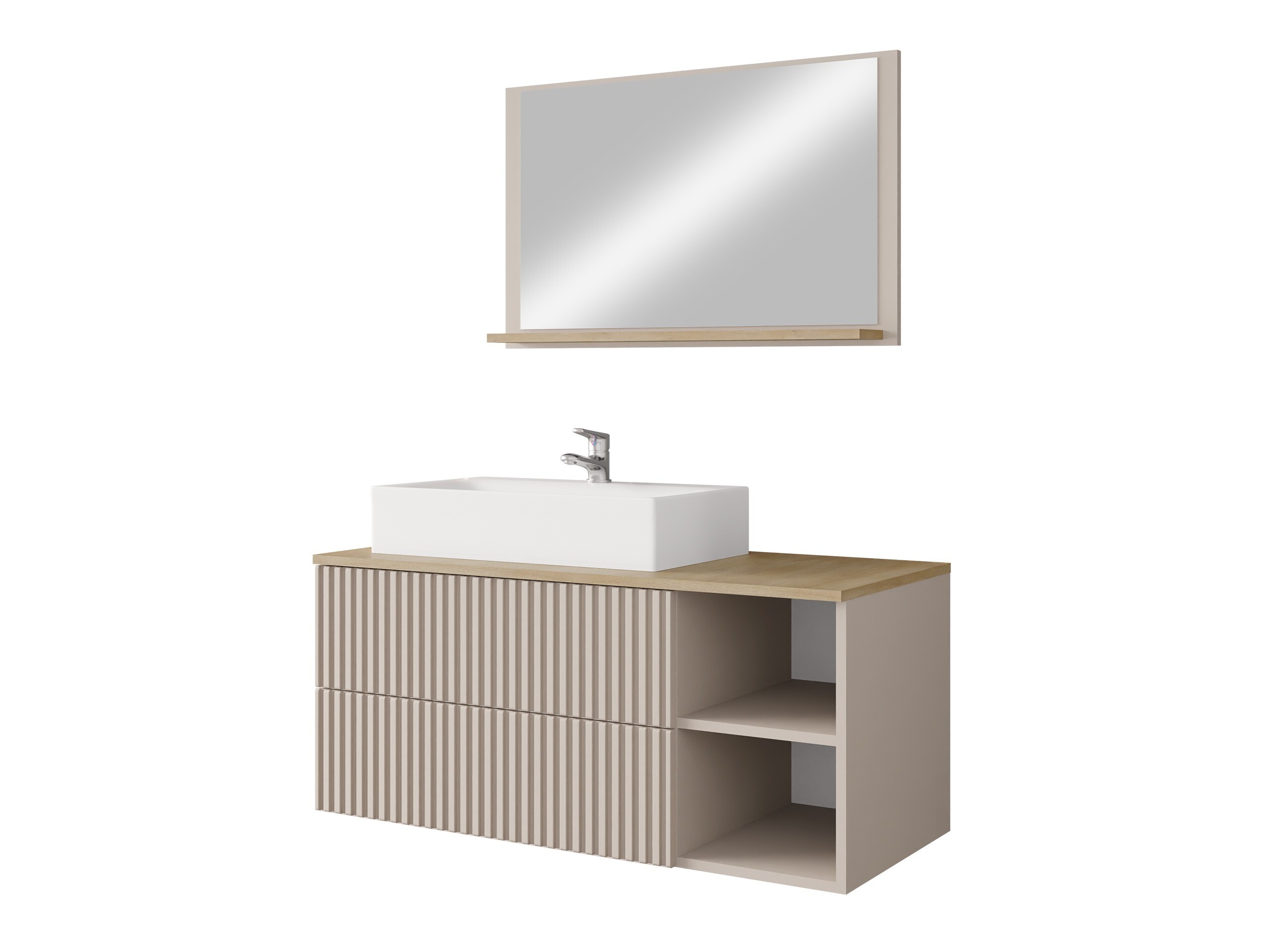Ensemble de salle de bain Nauta (Cachemire + Chêne Cremona)