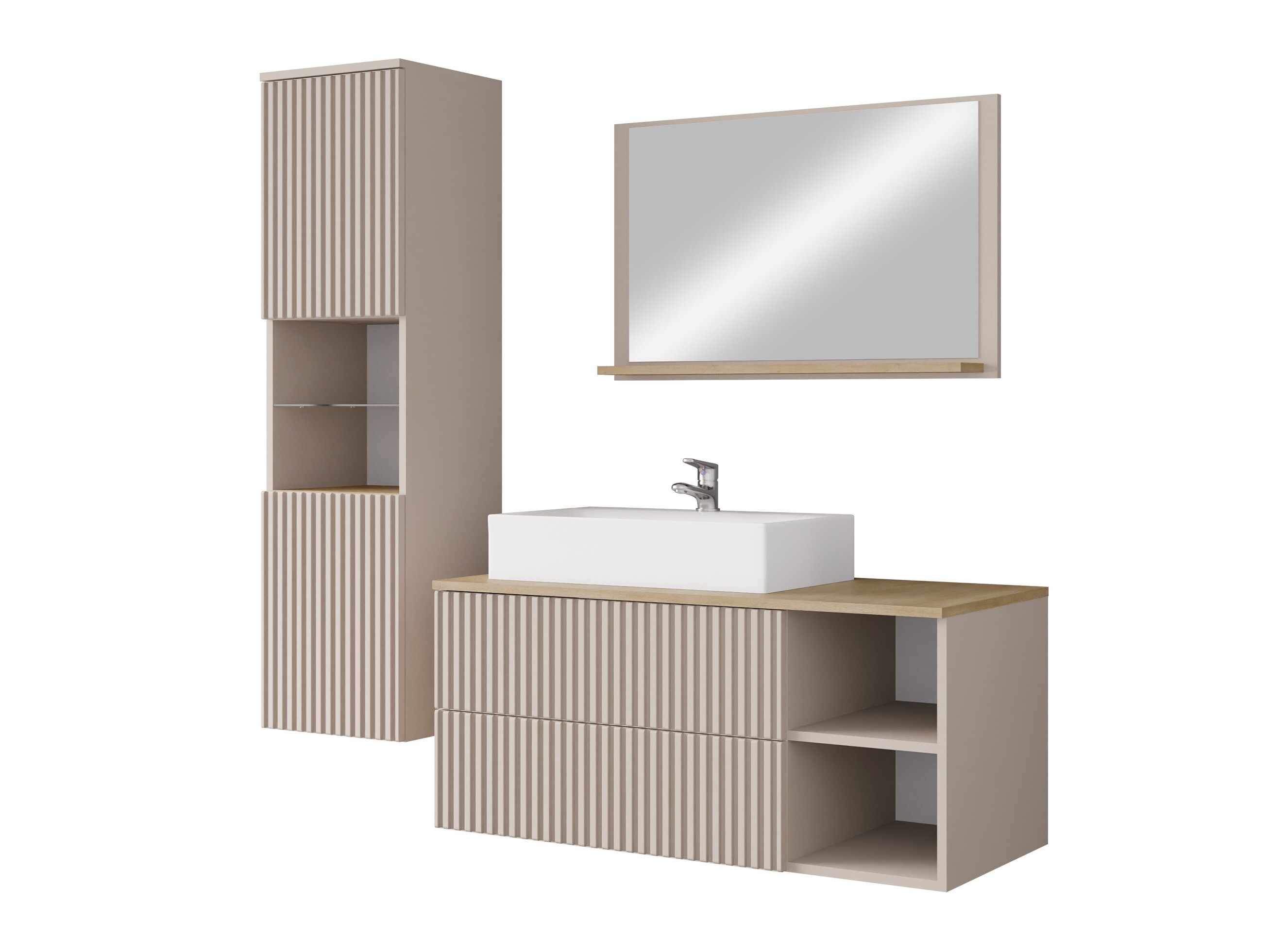 Ensemble de salle de bain Nauta I (Cachemire + Chêne Cremona)