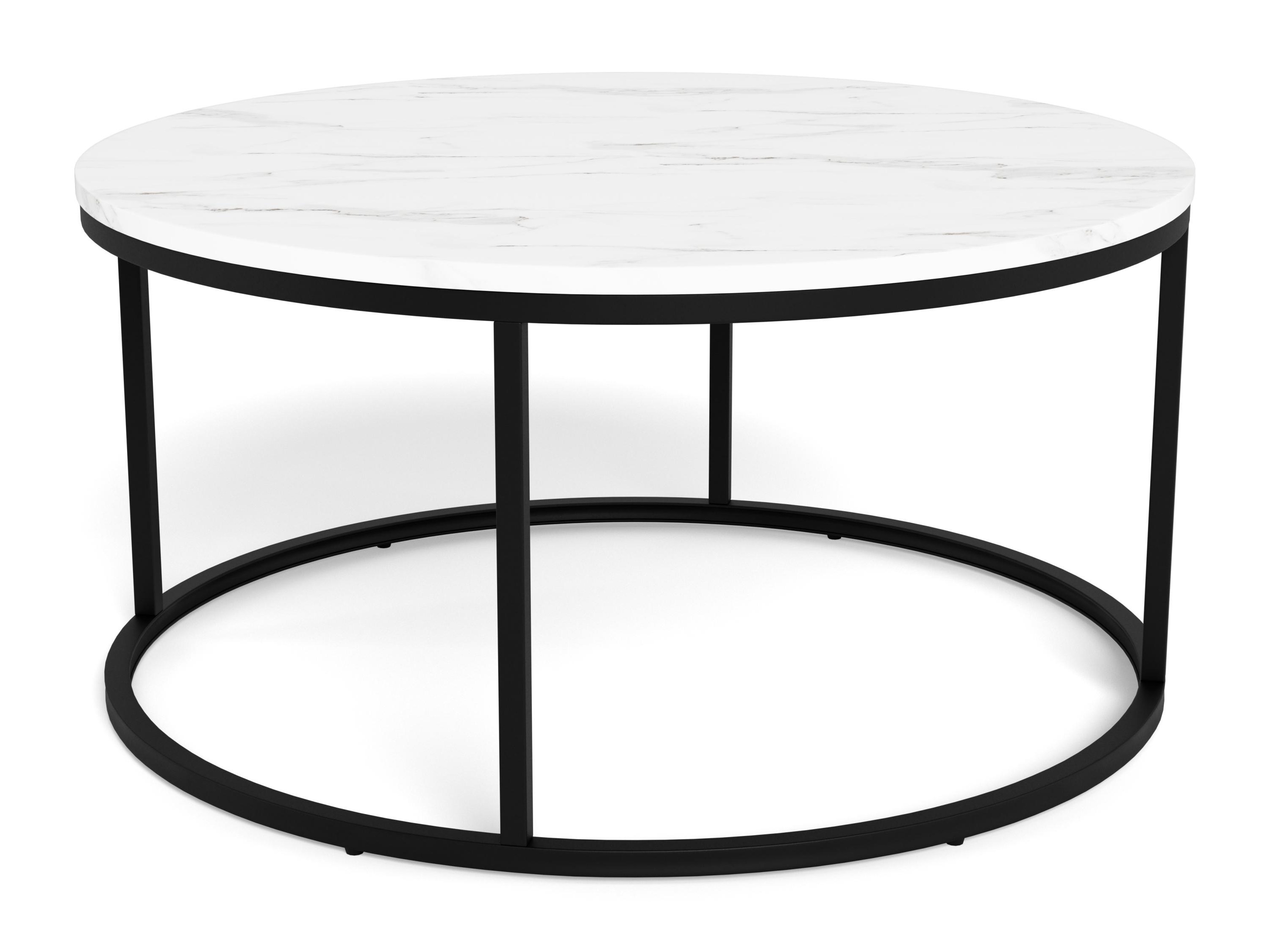 Table basse Norsica 692 (Noir + Marbre blanc)