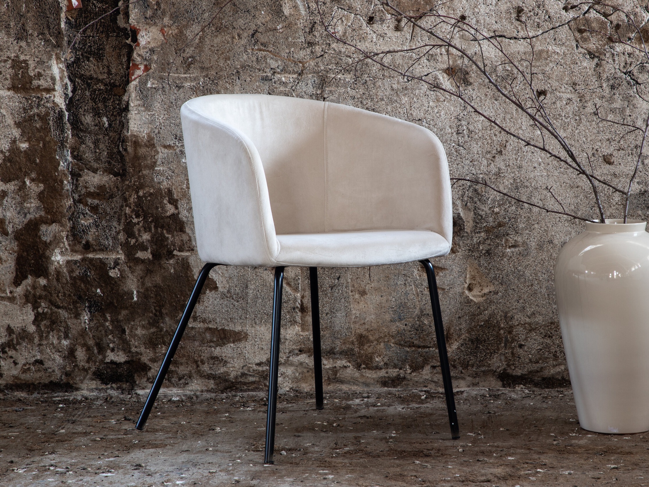 Chaise Dallas 2603 (Crème + Noir)