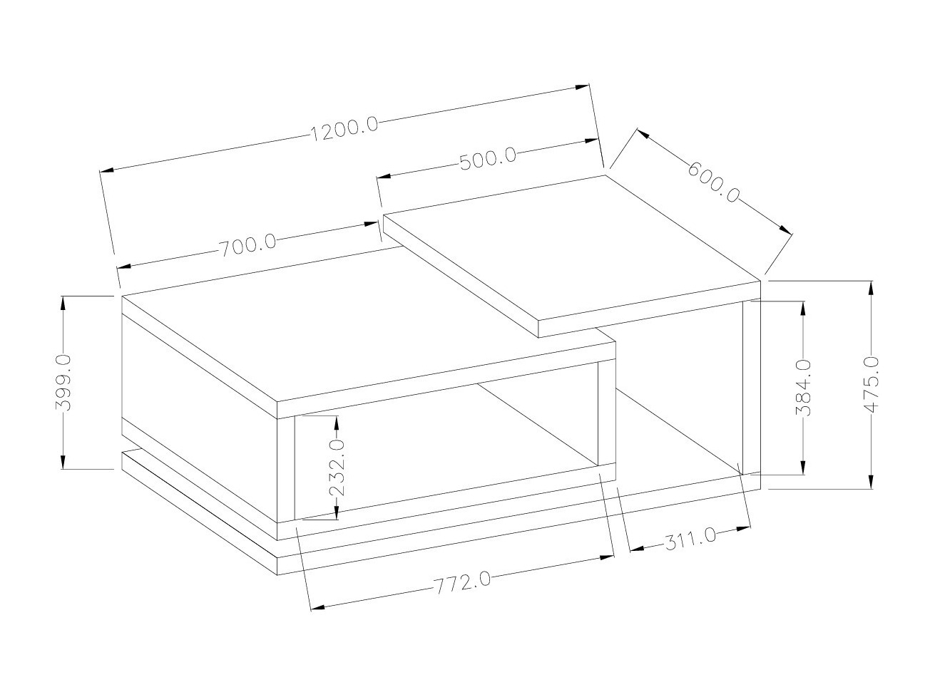 Table basse Lutiva 104 (Chêne)