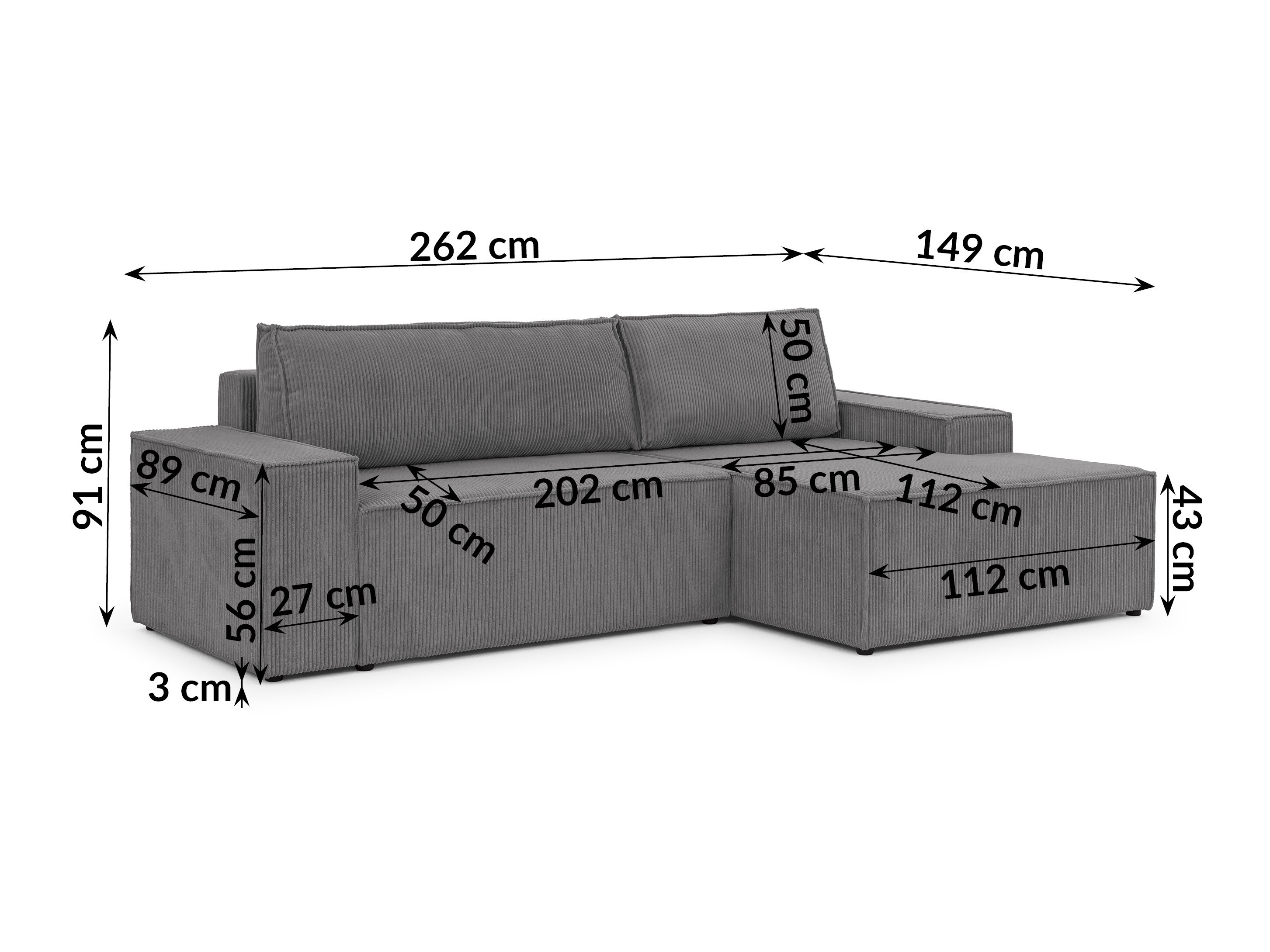 Canapé d'angle Rocklin 229 (Lincoln 90)