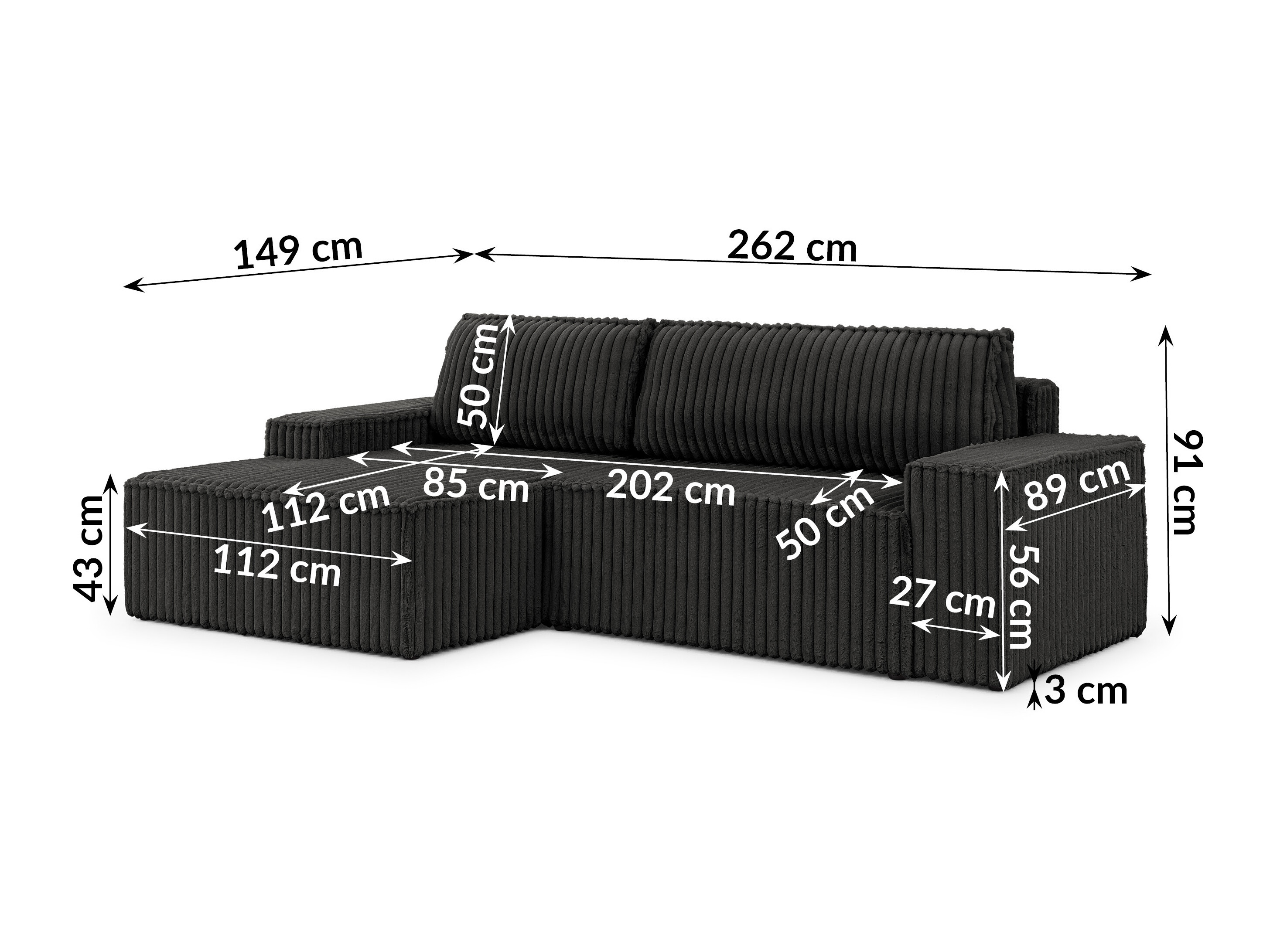 Canapé d'angle Rocklin 229 (Vito 18)