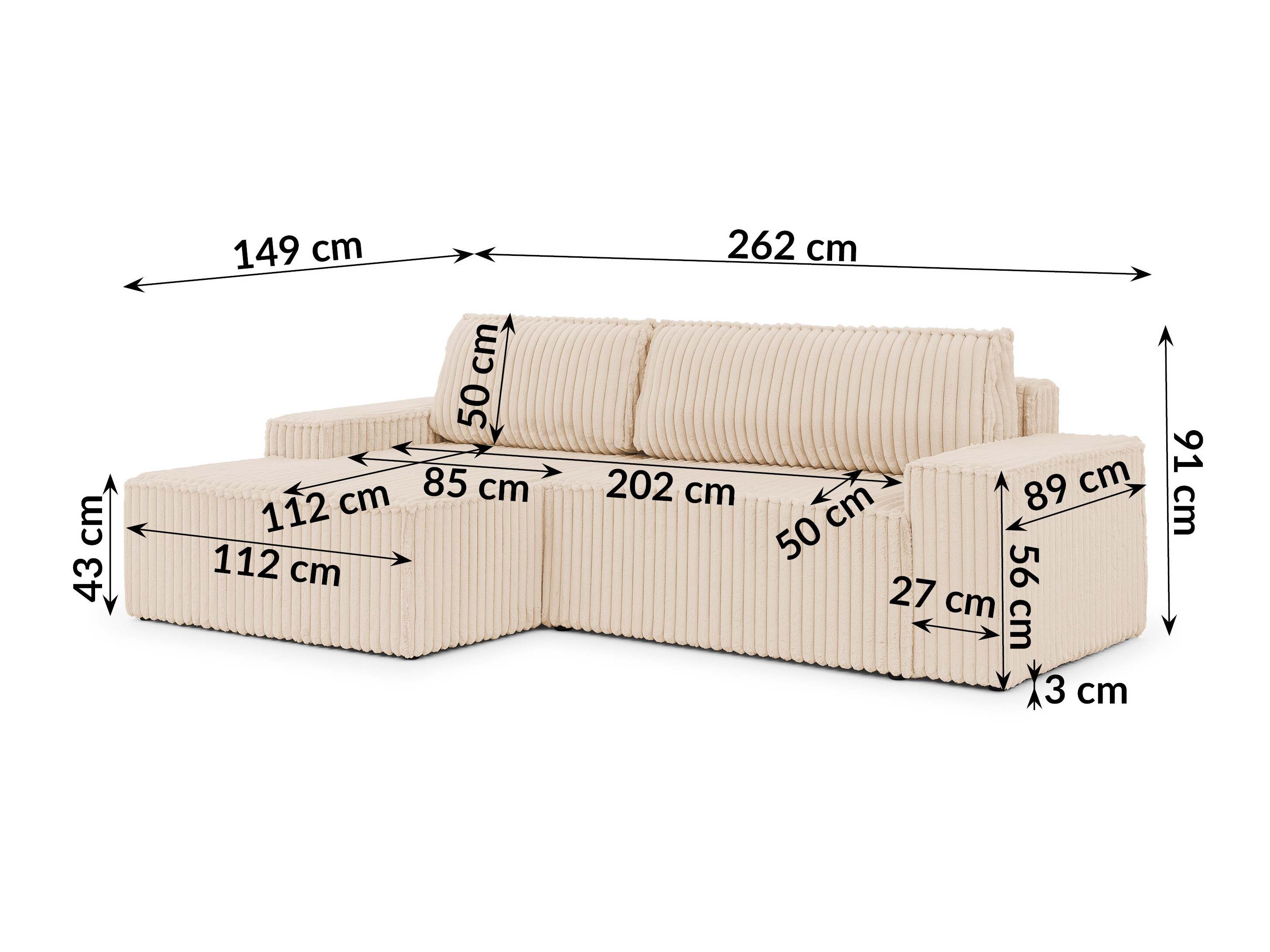 Canapé d'angle Rocklin 229 (Vito 23)