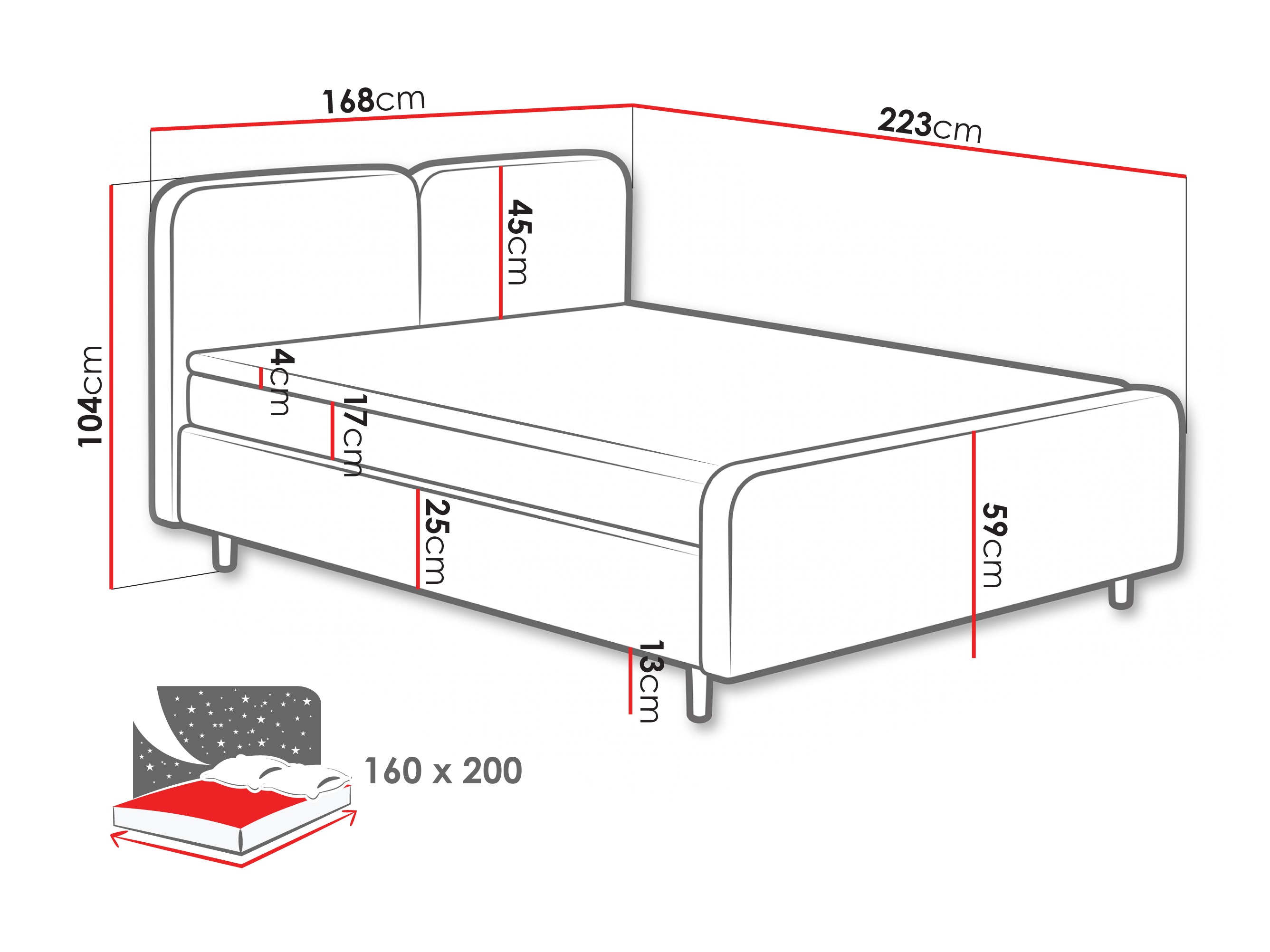 Lit boxspring Margate 130 (Tilia 37)