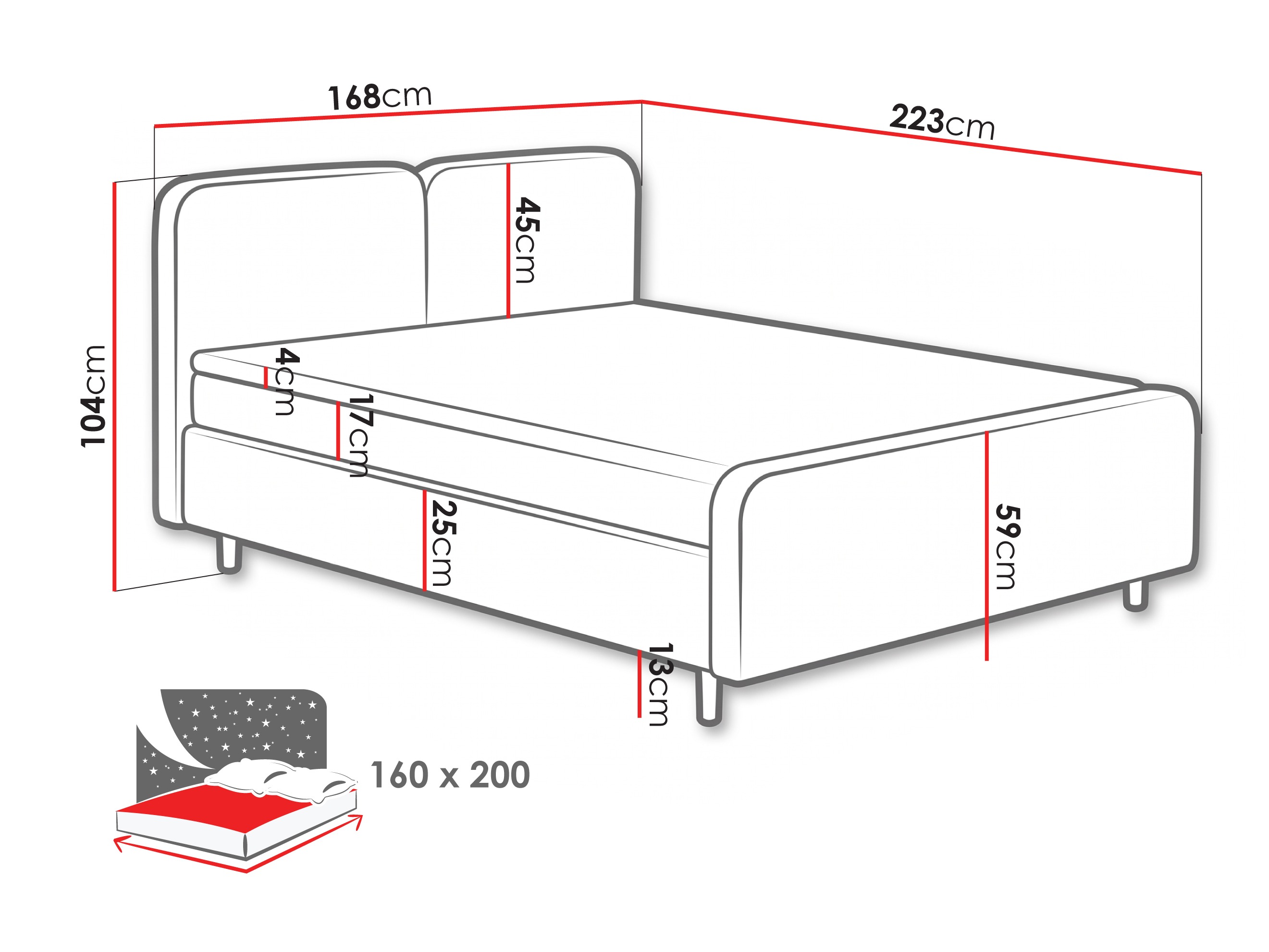 Lit boxspring Margate 130 (Tilia 86)