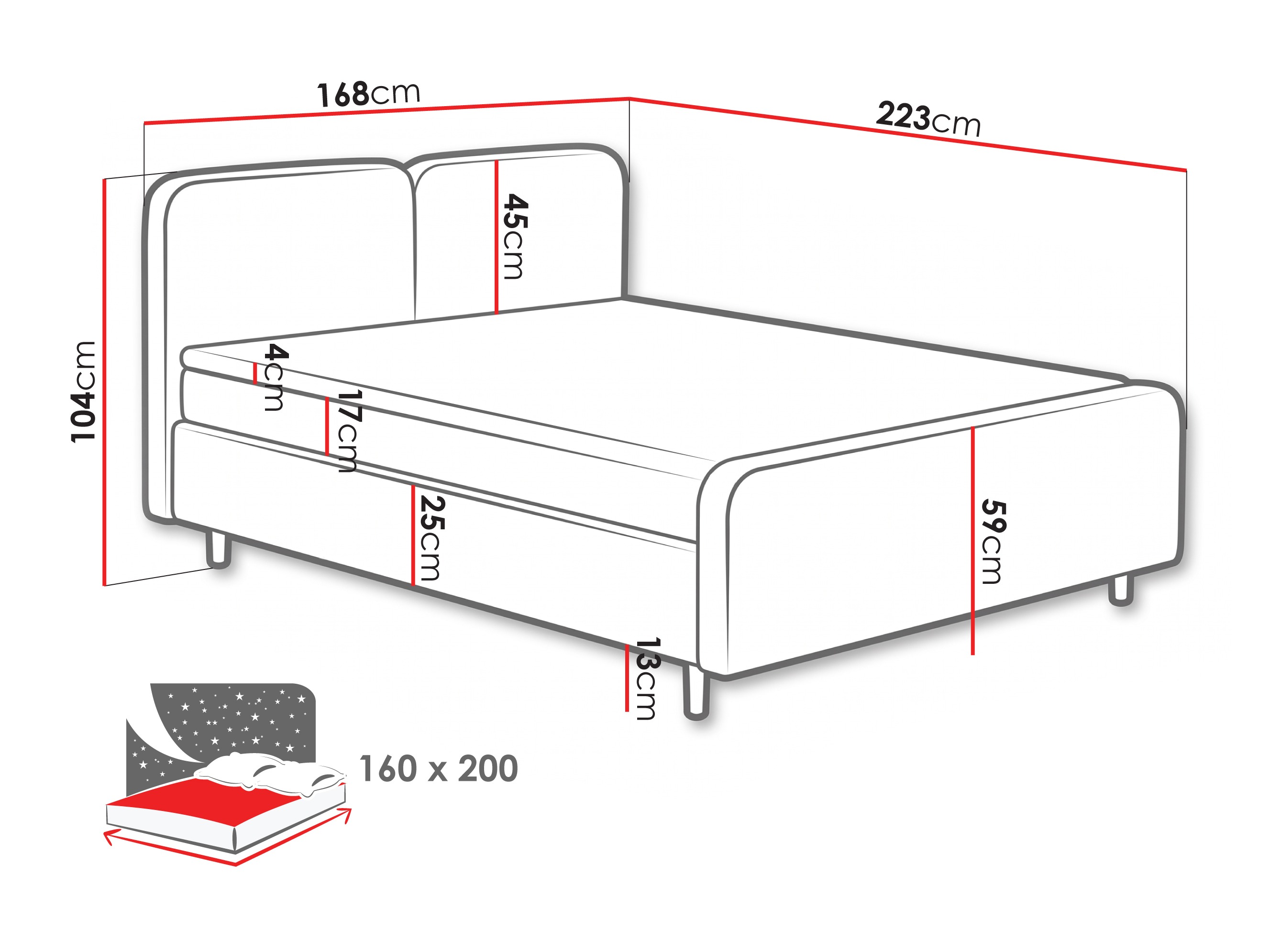 Lit boxspring Margate 130 (Tilia 90)