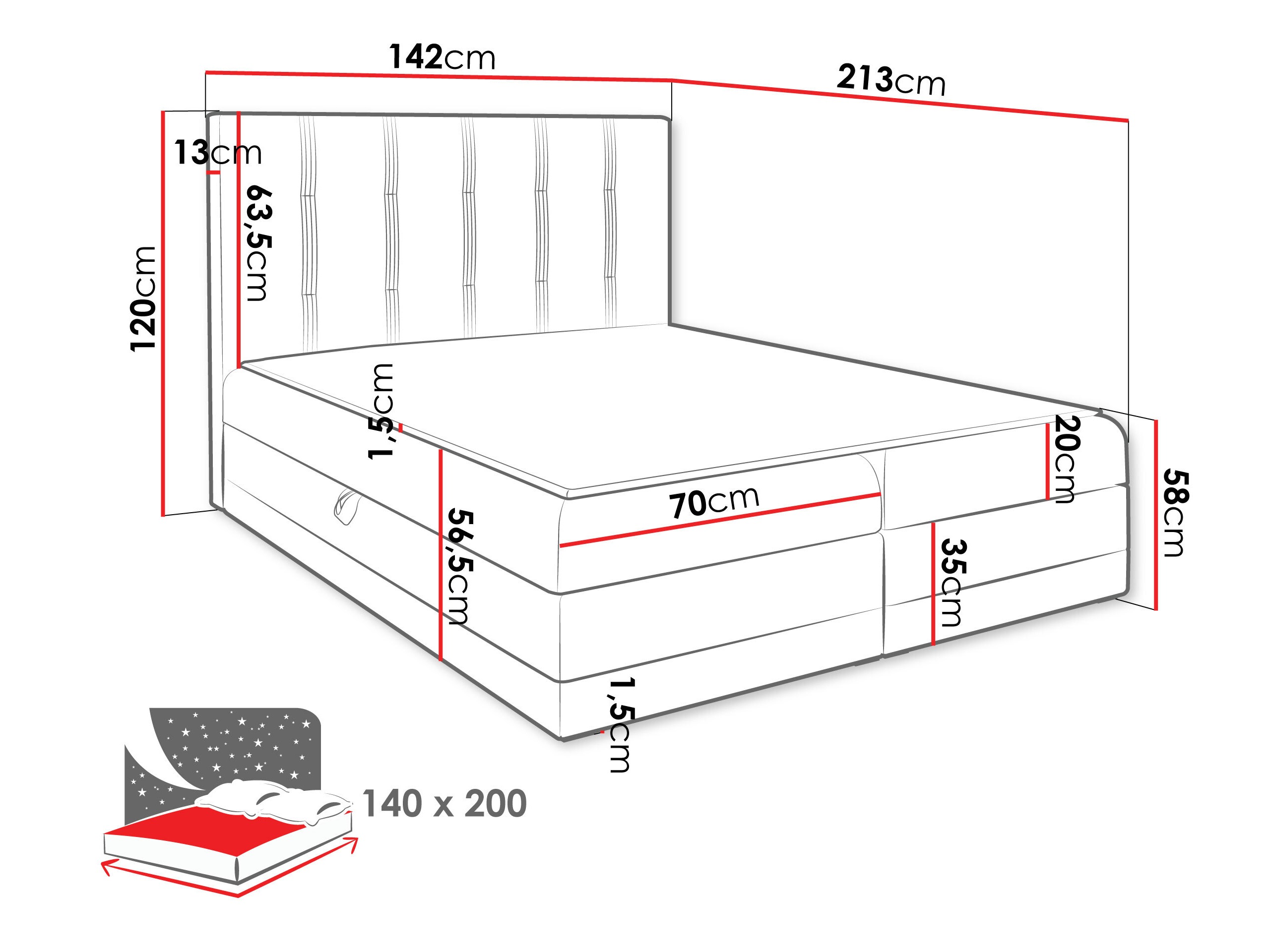 Lit boxspring Villa (Kameleon 9 + Kameleon 29)