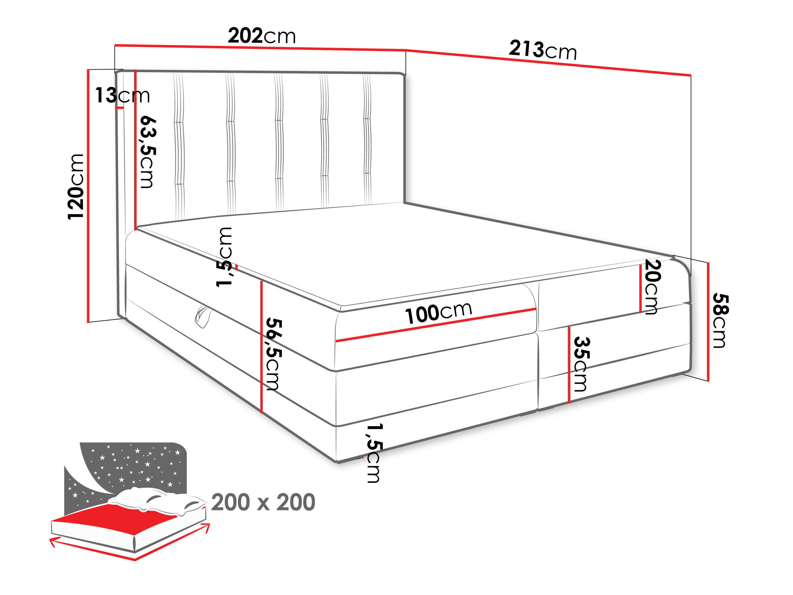 Lit boxspring Villa (Kameleon 9 + Kameleon 29)