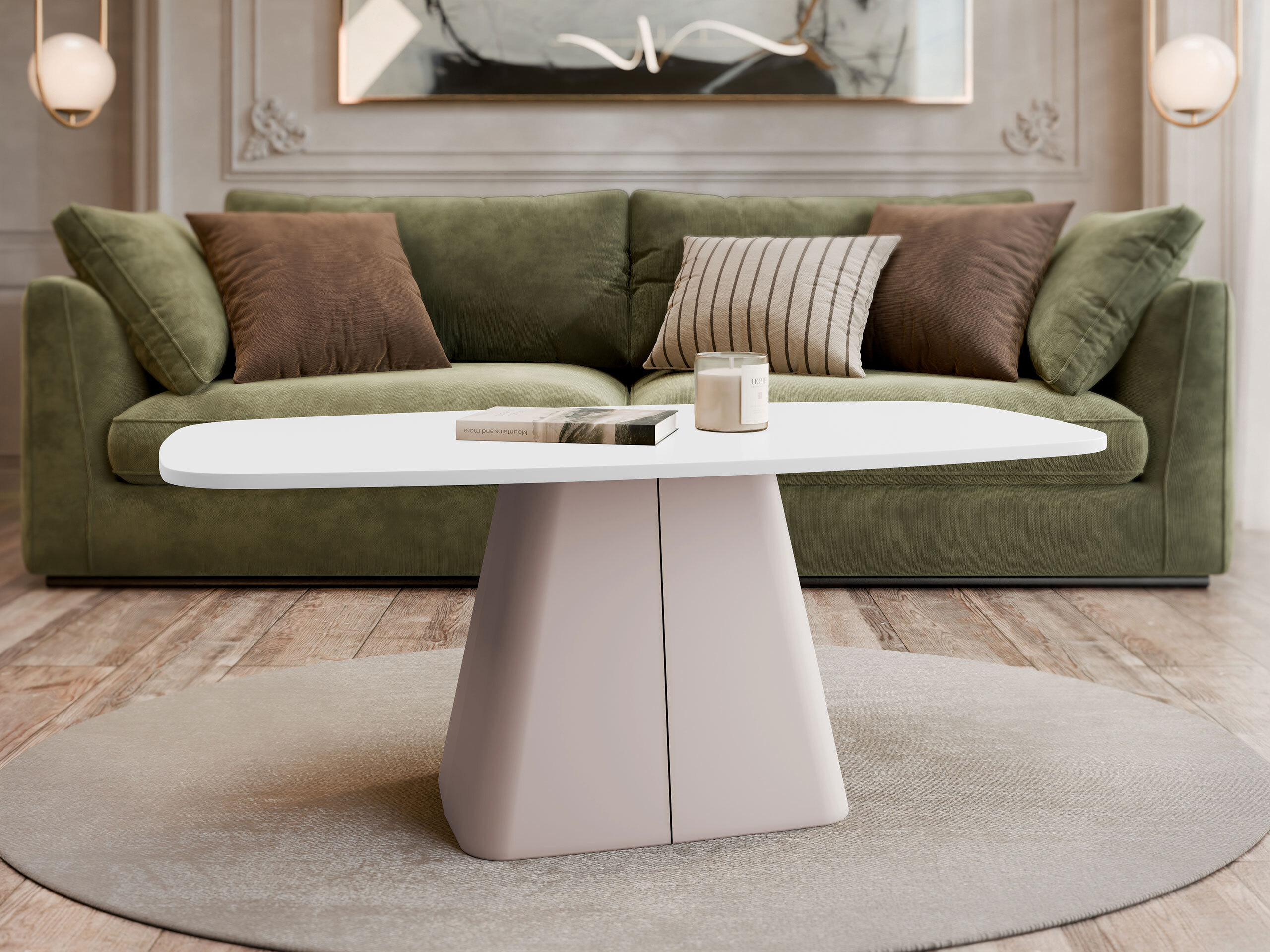Table basse Oswego 158 (Blanc + Cachemire)
