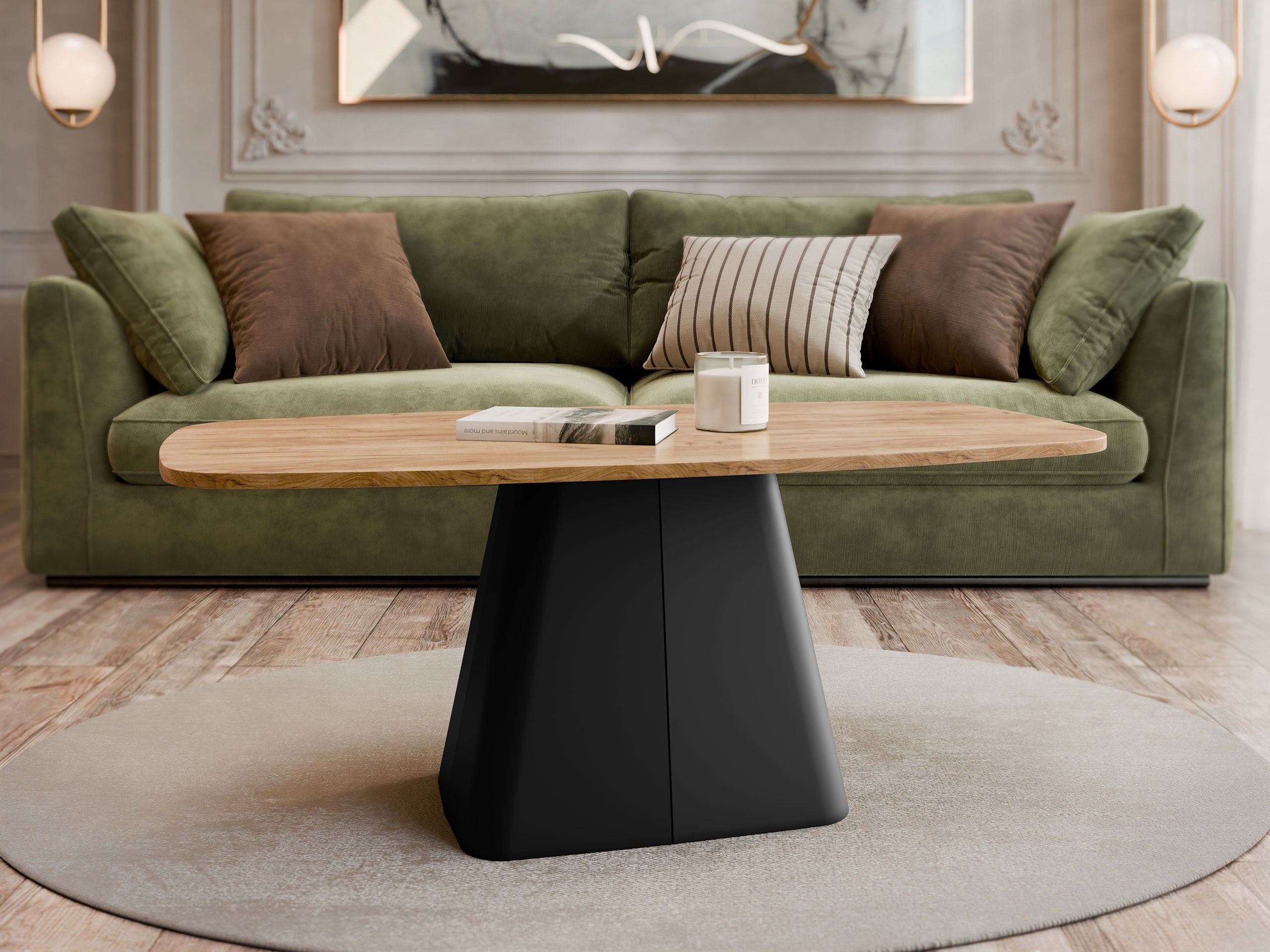 Table basse Oswego 158 (Chêne doré artisanal)