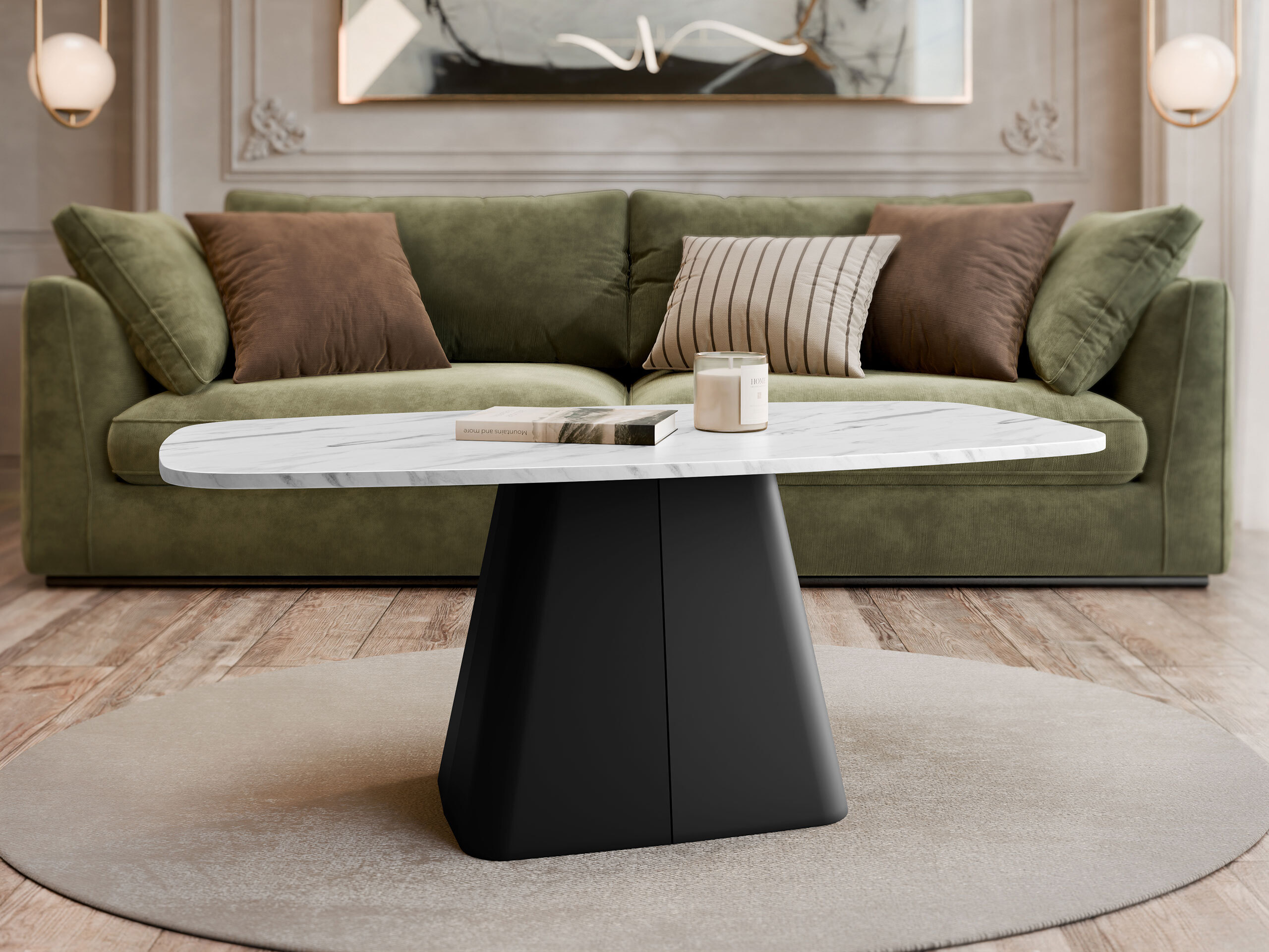 Table basse Oswego 158 (Marbre blanc)