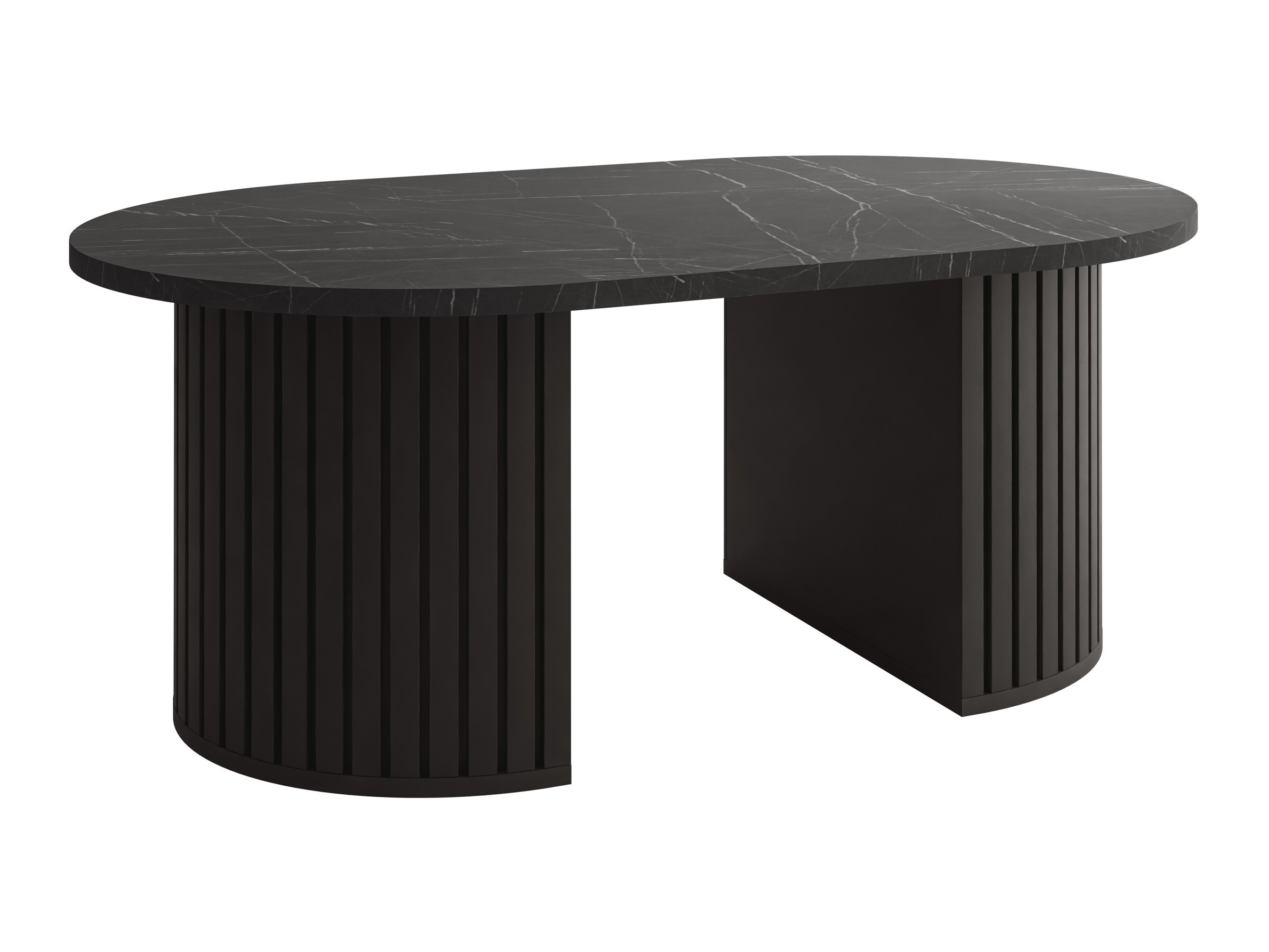 Table basse Comfivo Ulma (Marbre noir + Noir)