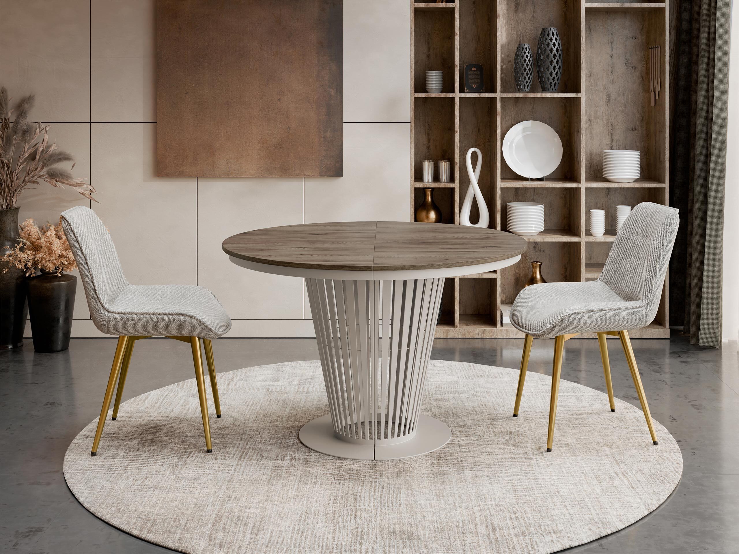 Table Oswego 179 (Cachemire + Chêne foncé)