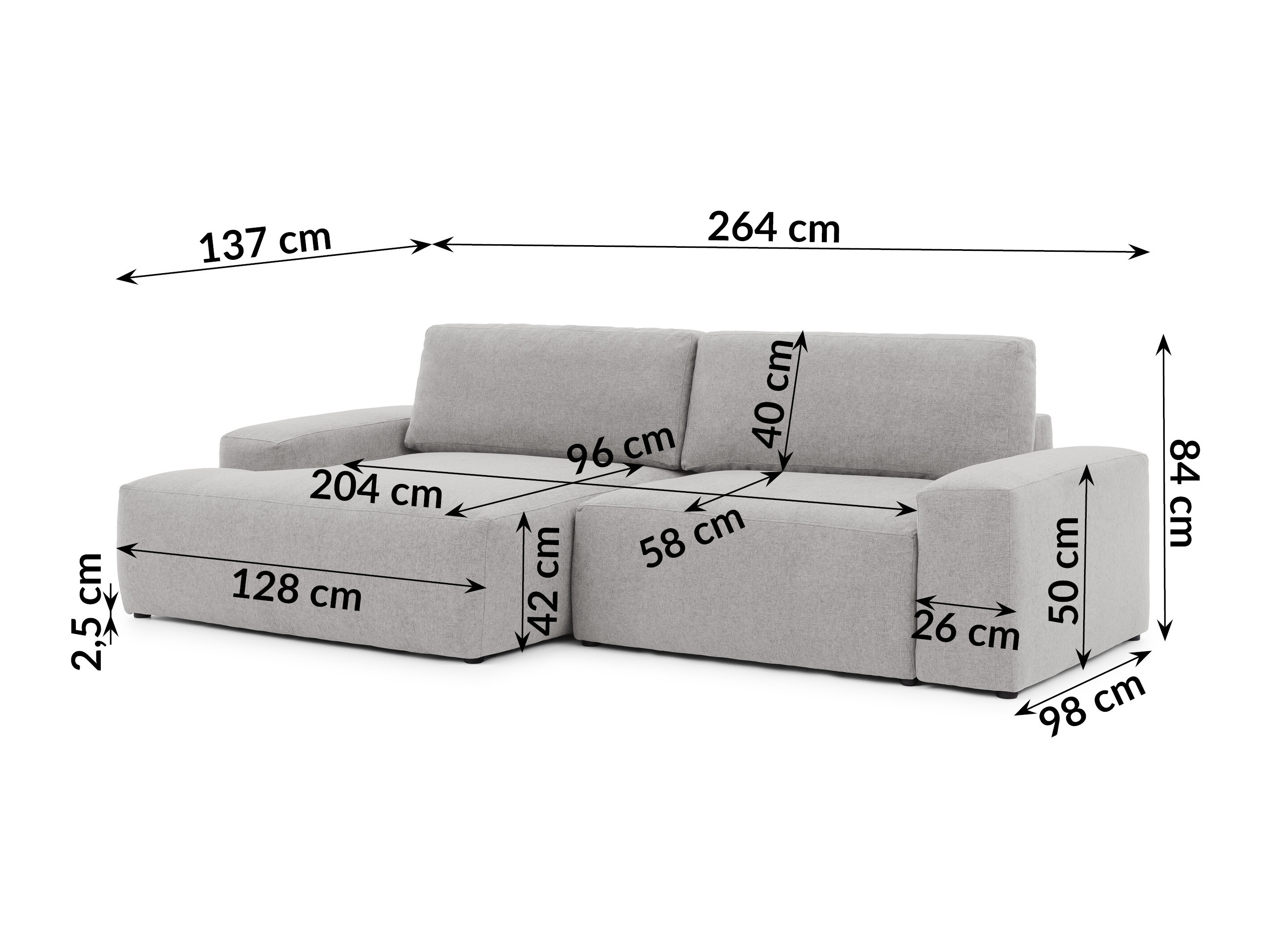Canapé d'angle Rocklin 237 (Alta 15)