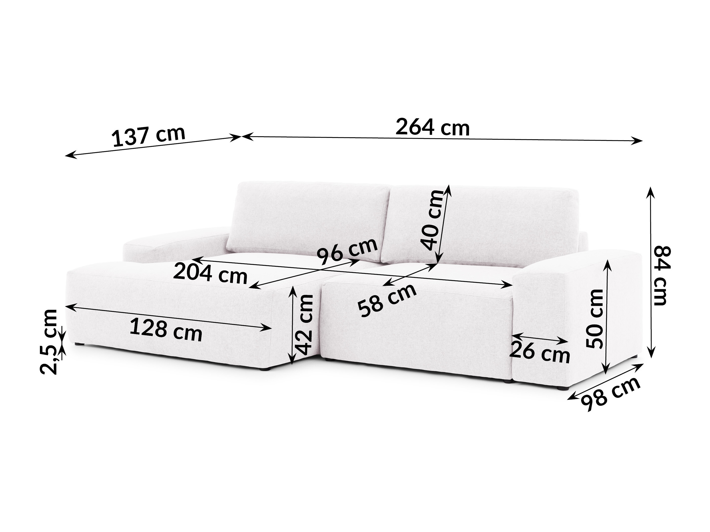 Canapé d'angle Rocklin 237 (Alta 23)