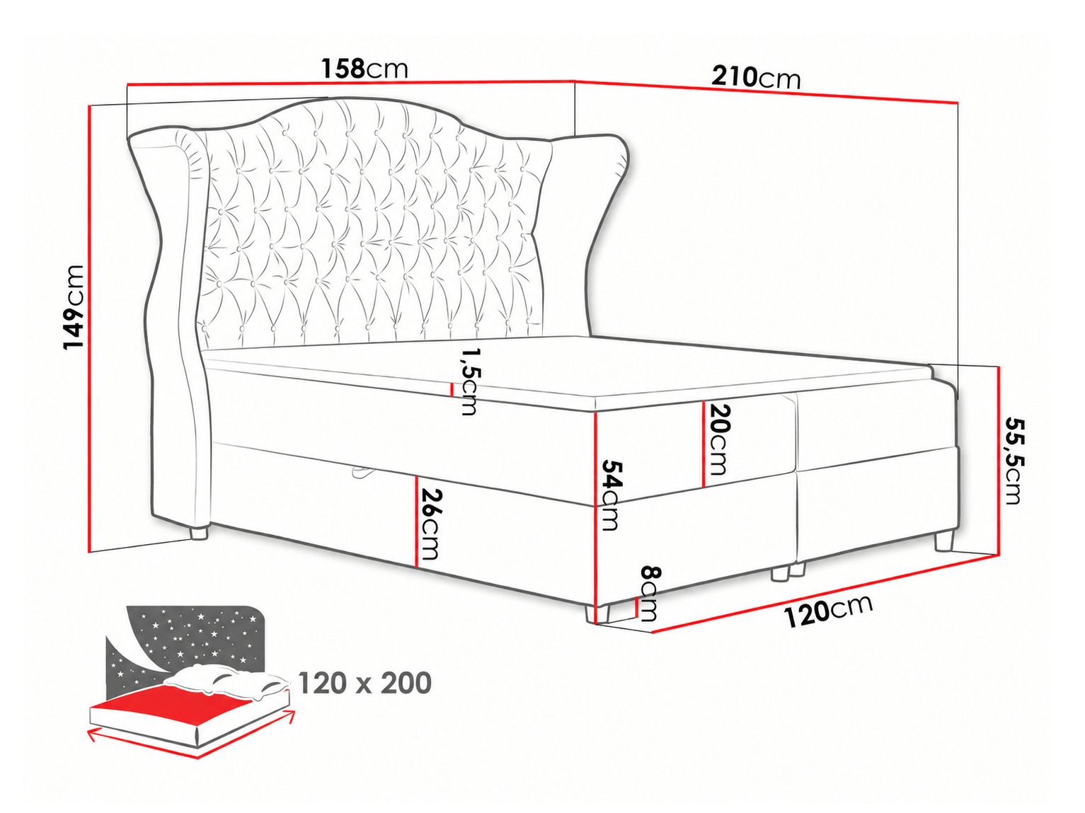 Lit boxspring Poeta (Paros 1)