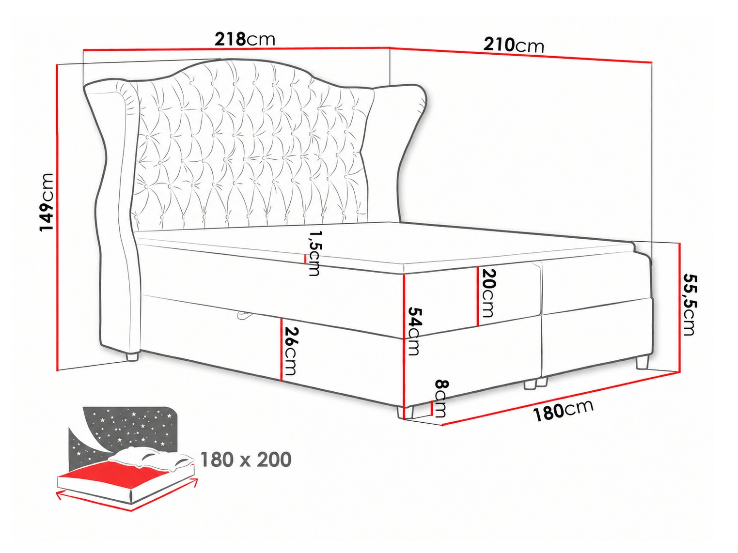 Lit boxspring Poeta (Paros 1)