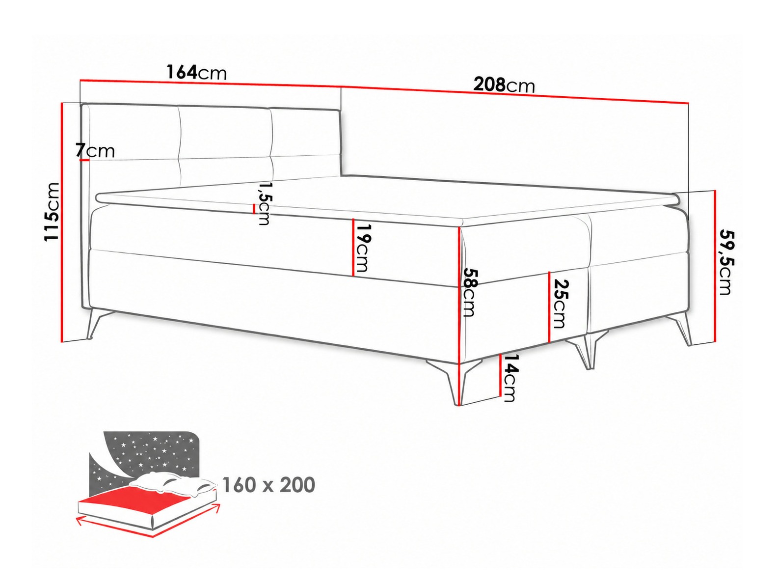 Lit boxspring Harena (Soft 010)