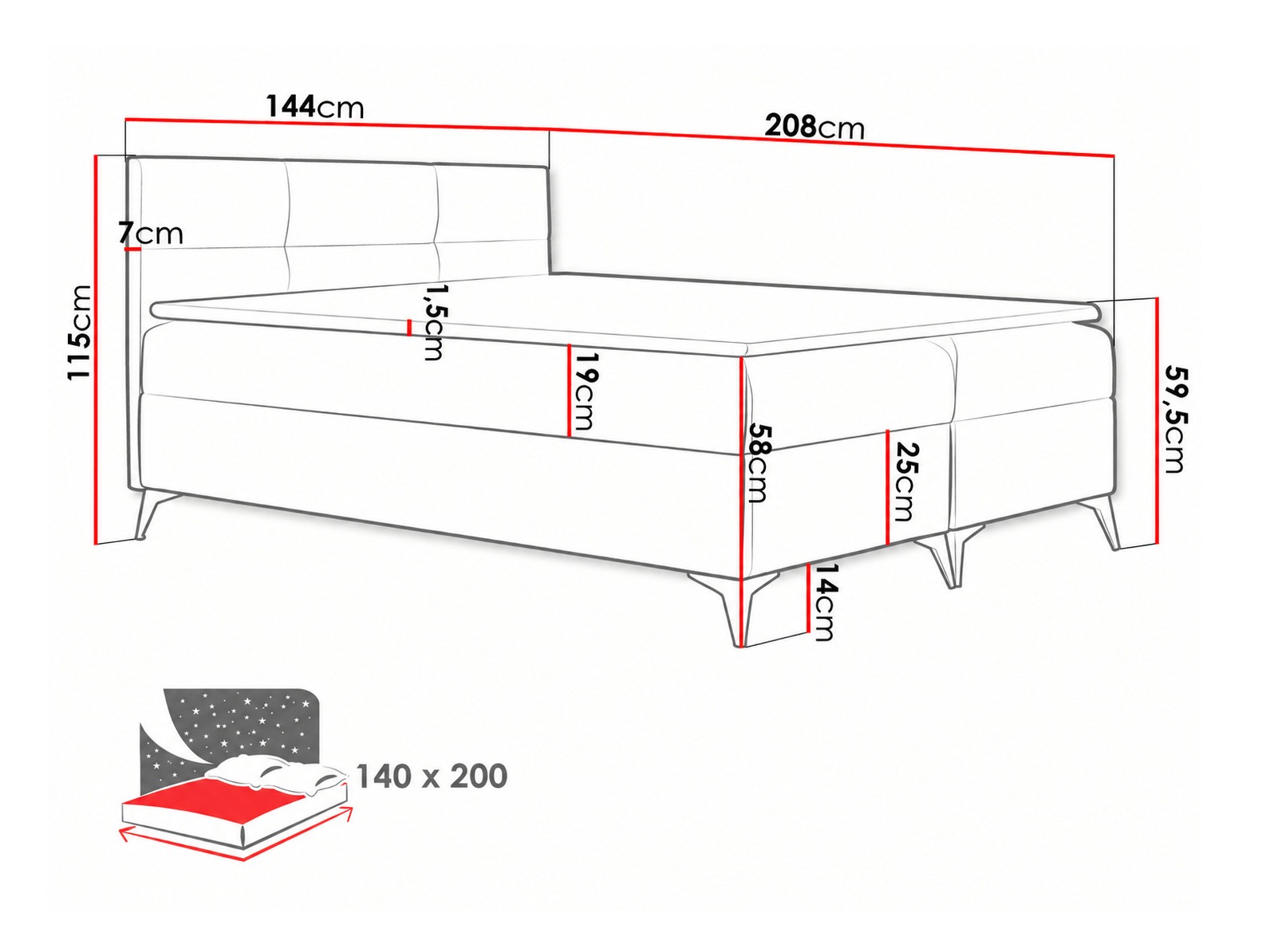 Lit boxspring Harena (Soft 011)
