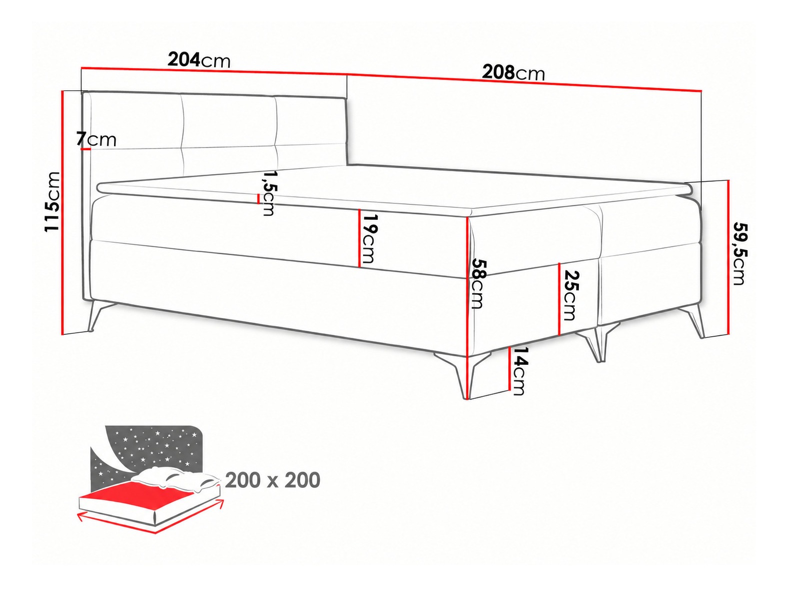 Lit boxspring Harena (Soft 011)