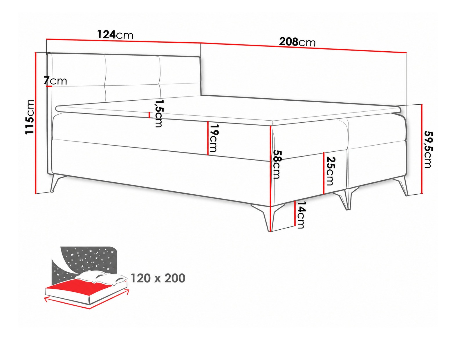Lit boxspring Harena (Soft 017)