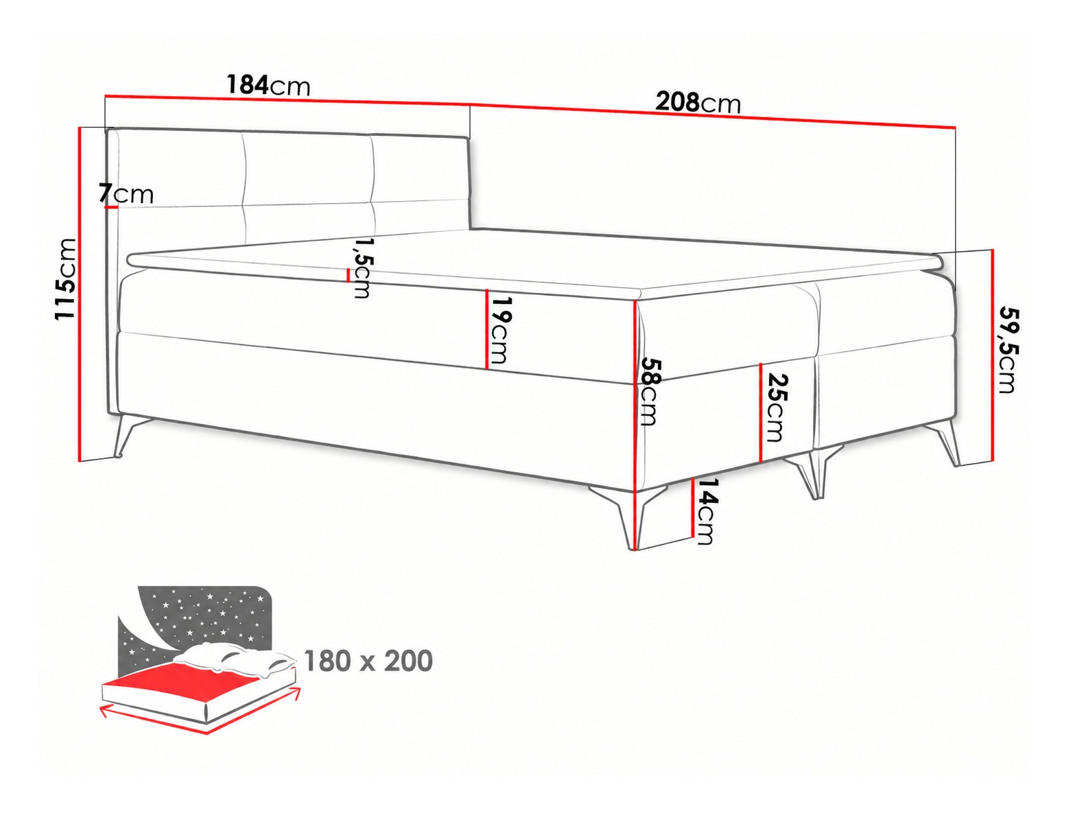 Lit boxspring Harena (Soft 017)