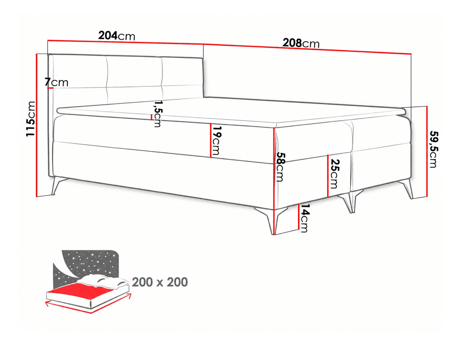Lit boxspring Harena (Soft 029)