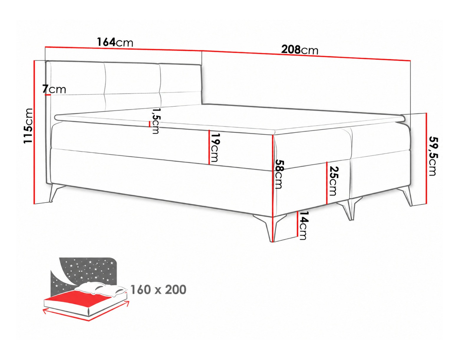 Lit boxspring Harena (Soft 029)
