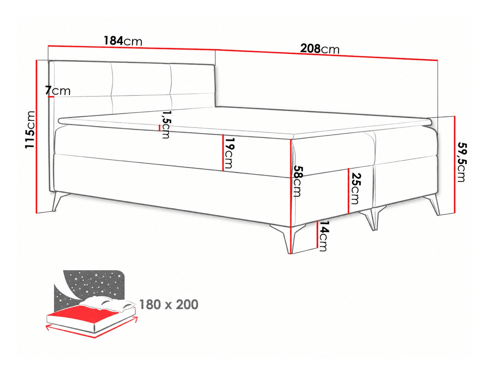 Lit boxspring Harena (Soft 029)