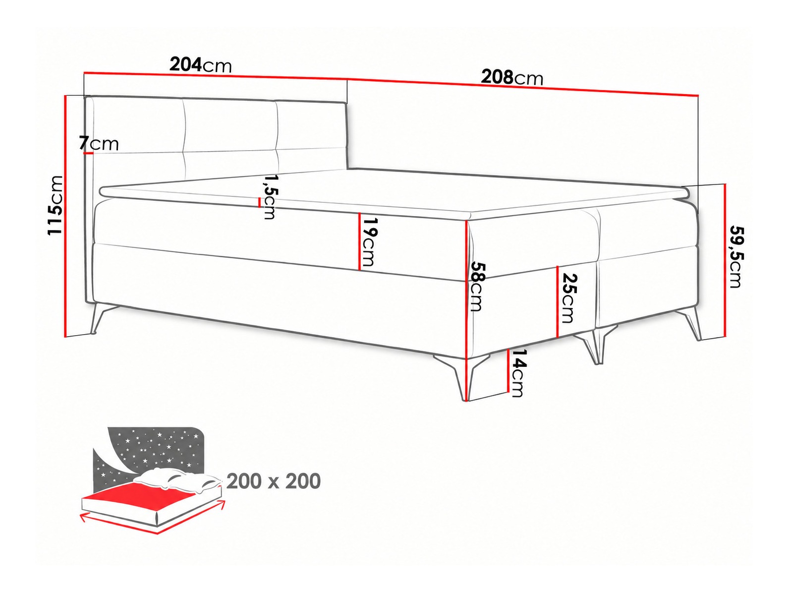 Lit boxspring Harena (Soft 033)