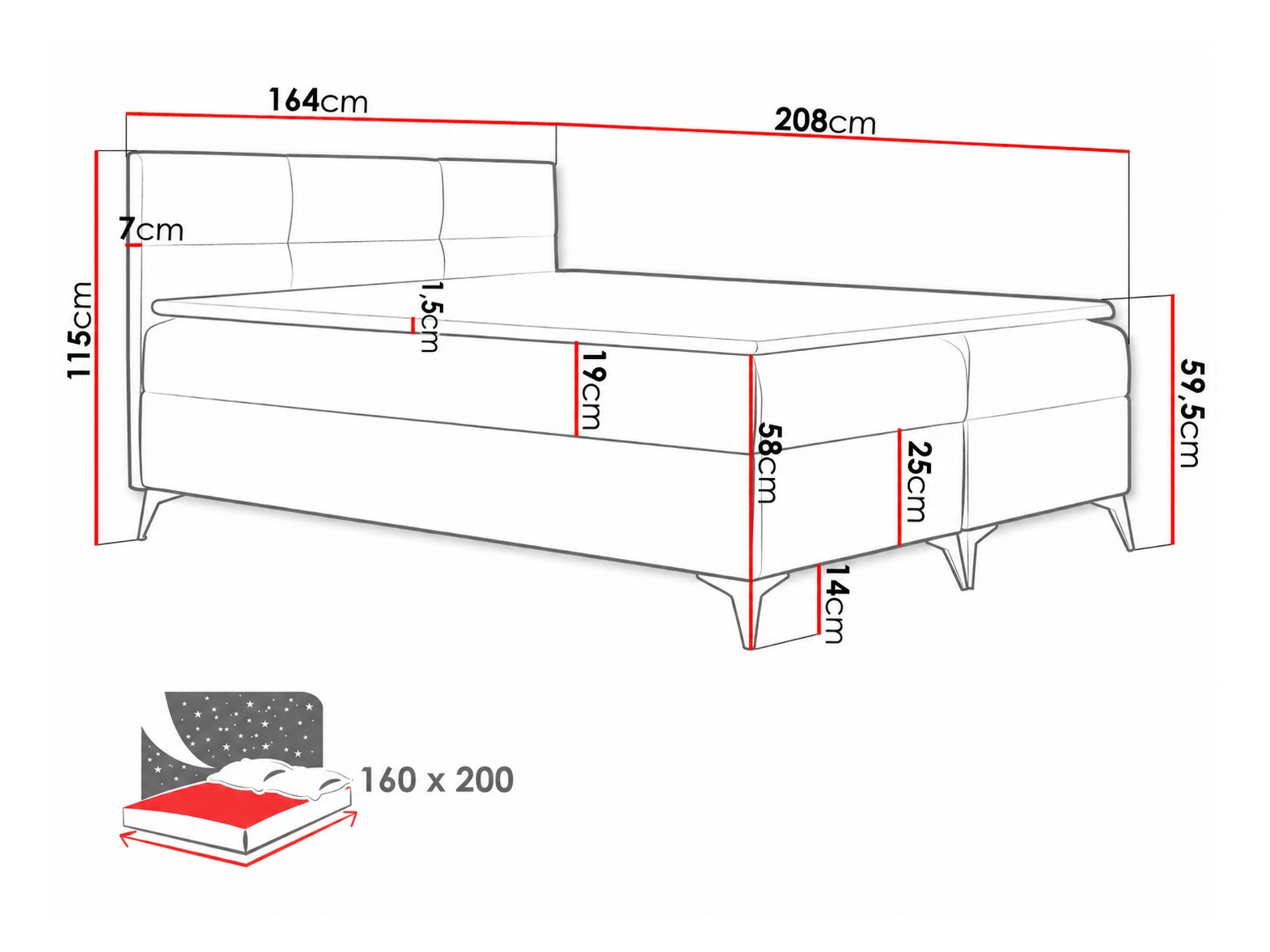 Lit boxspring Harena (Soft 033)