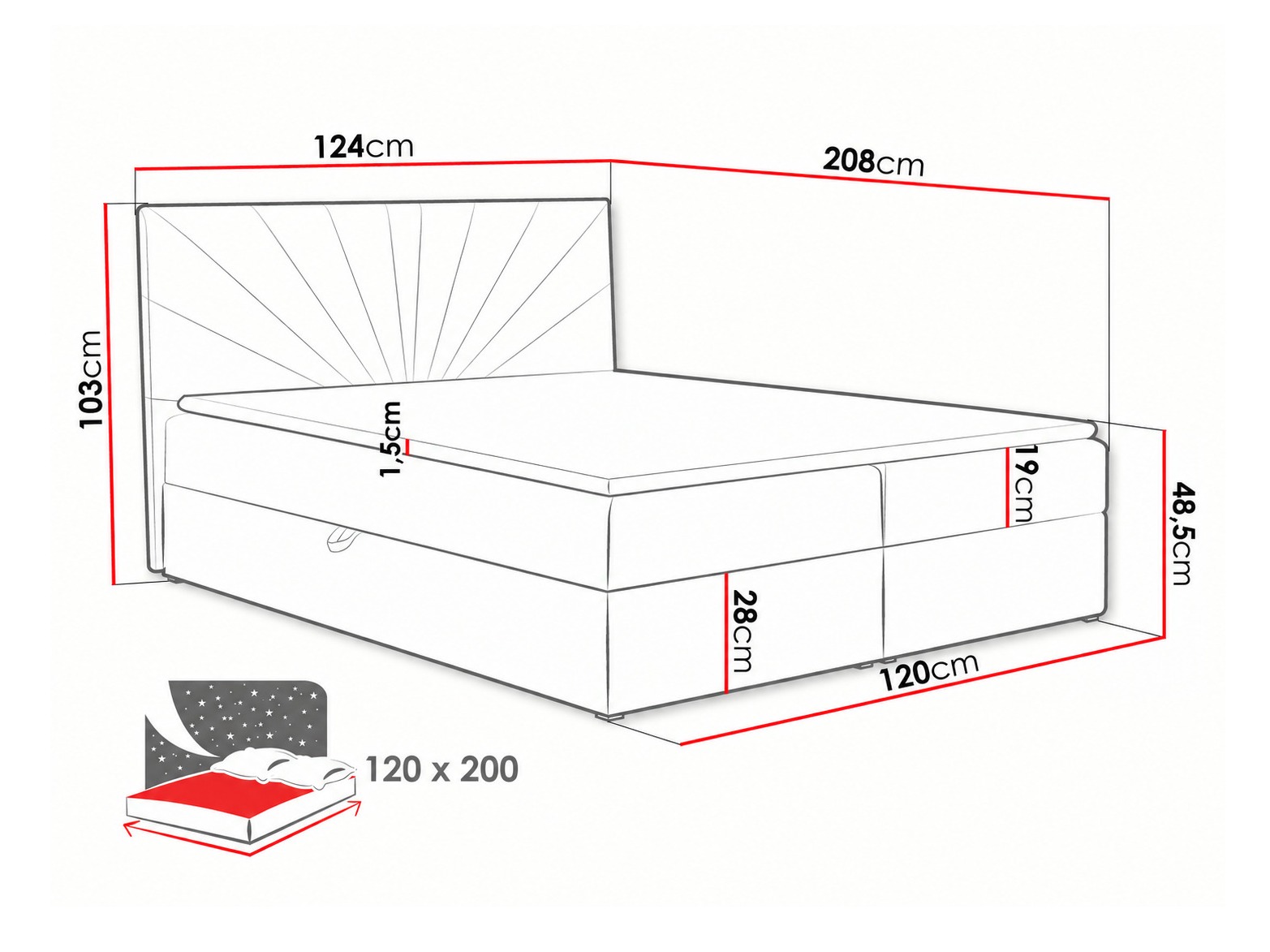 Lit boxspring Pons I (Kronos 02)