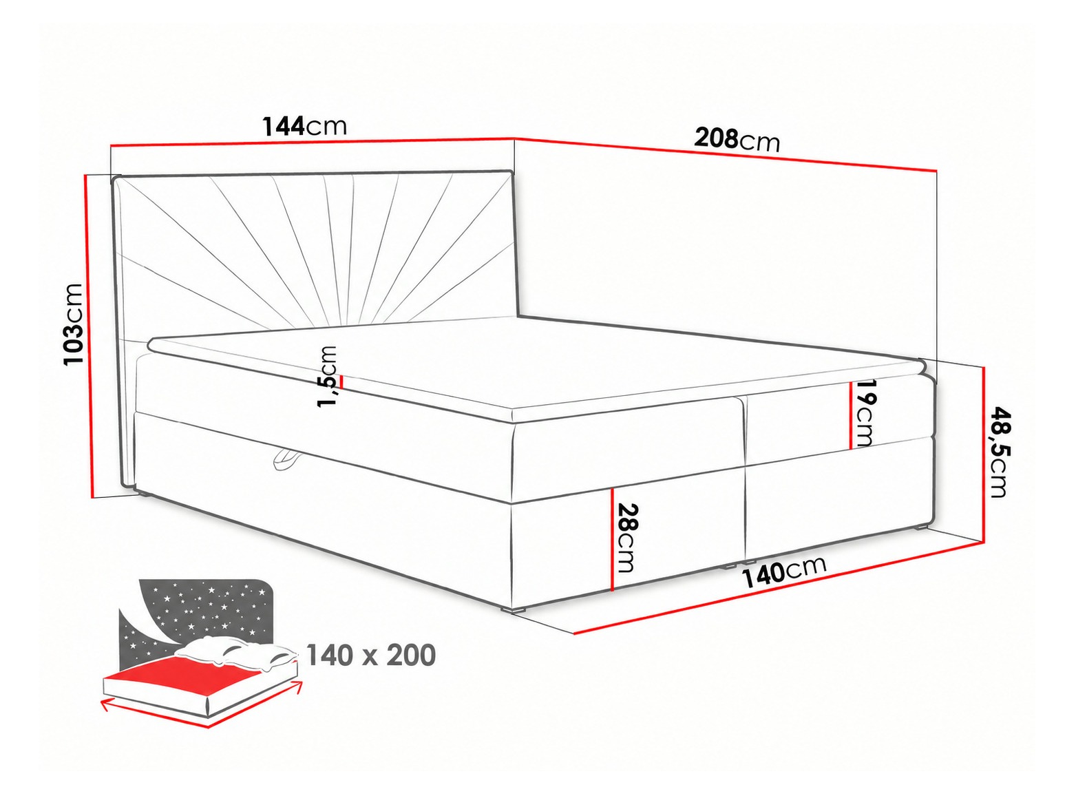 Lit boxspring Pons I (Kronos 02)