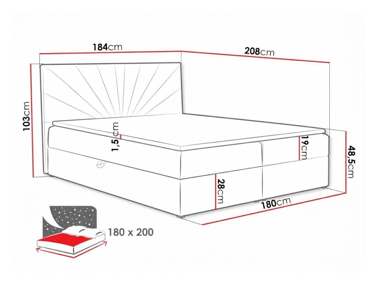 Lit boxspring Pons I (Kronos 02)
