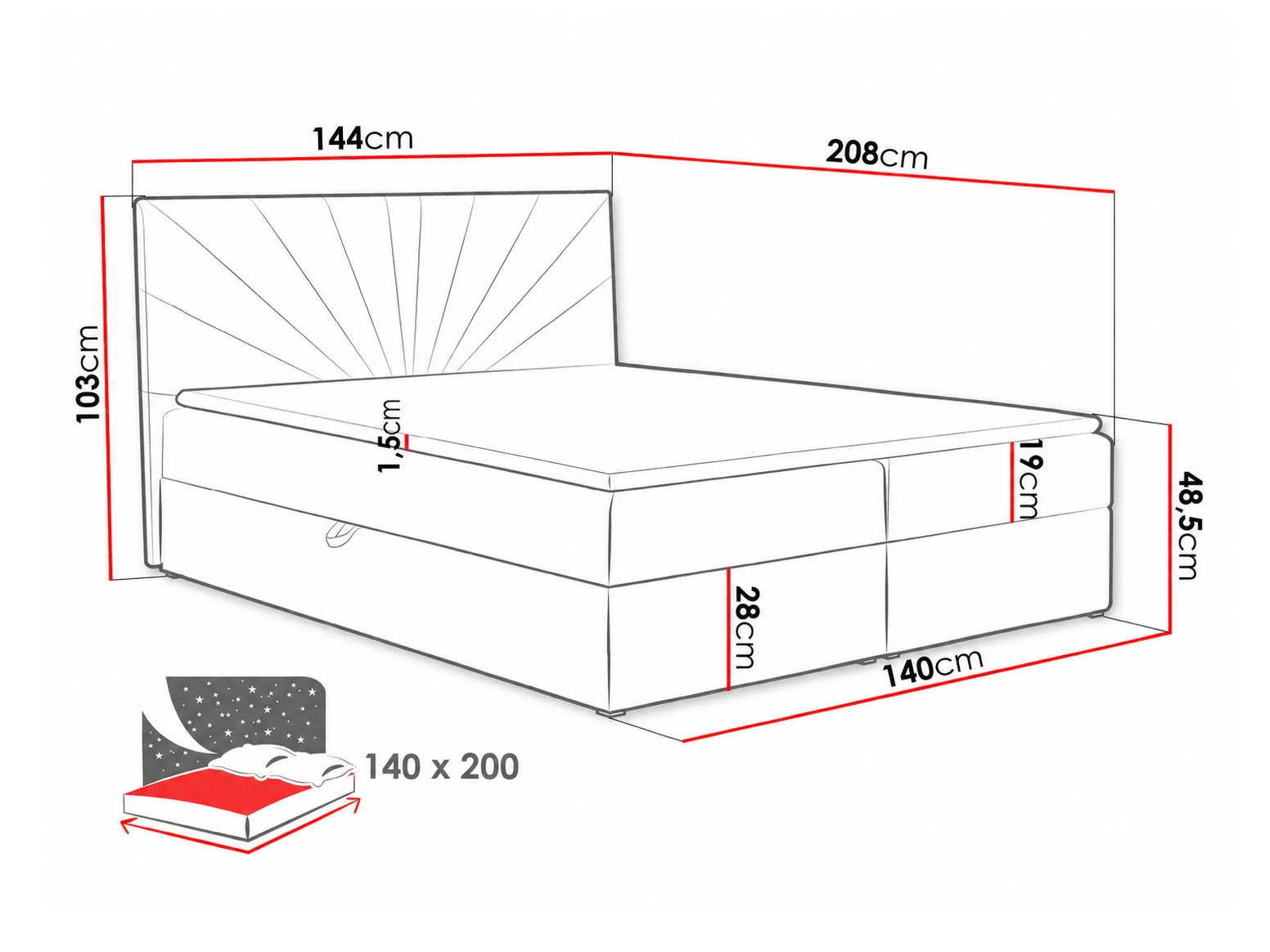 Lit boxspring Pons I (Kronos 09)