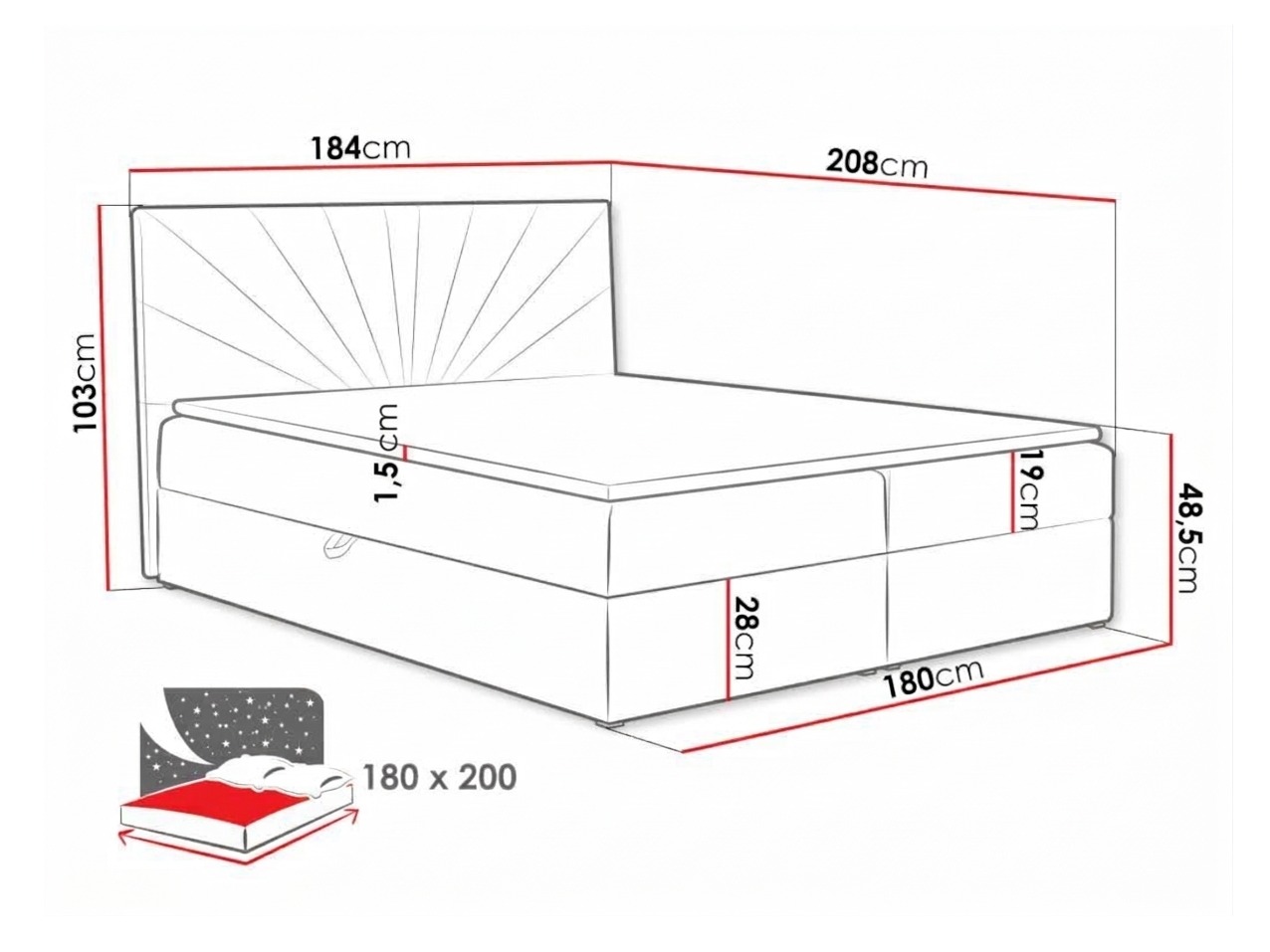 Lit boxspring Pons I (Kronos 09)