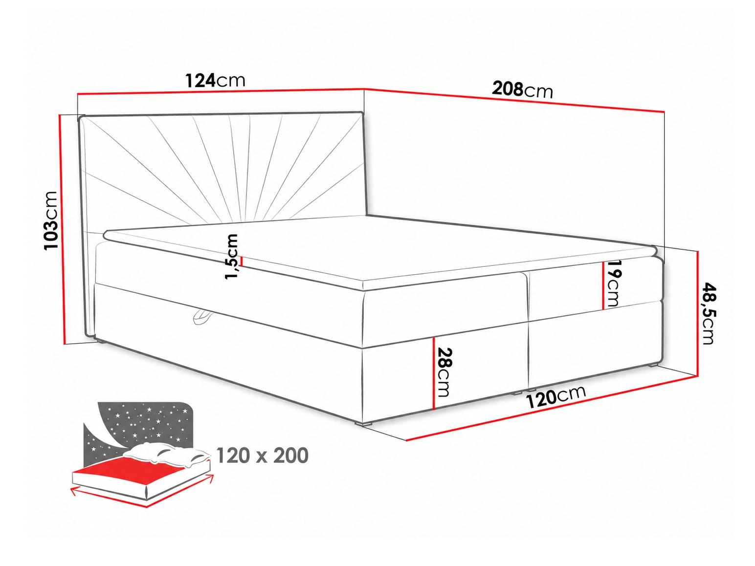 Lit boxspring Pons I (Kronos 15)
