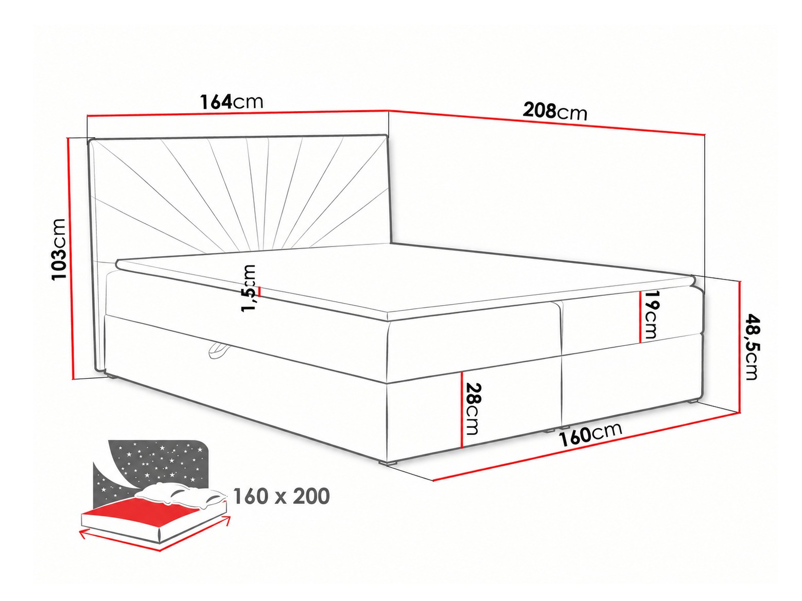 Lit boxspring Pons I (Kronos 34)