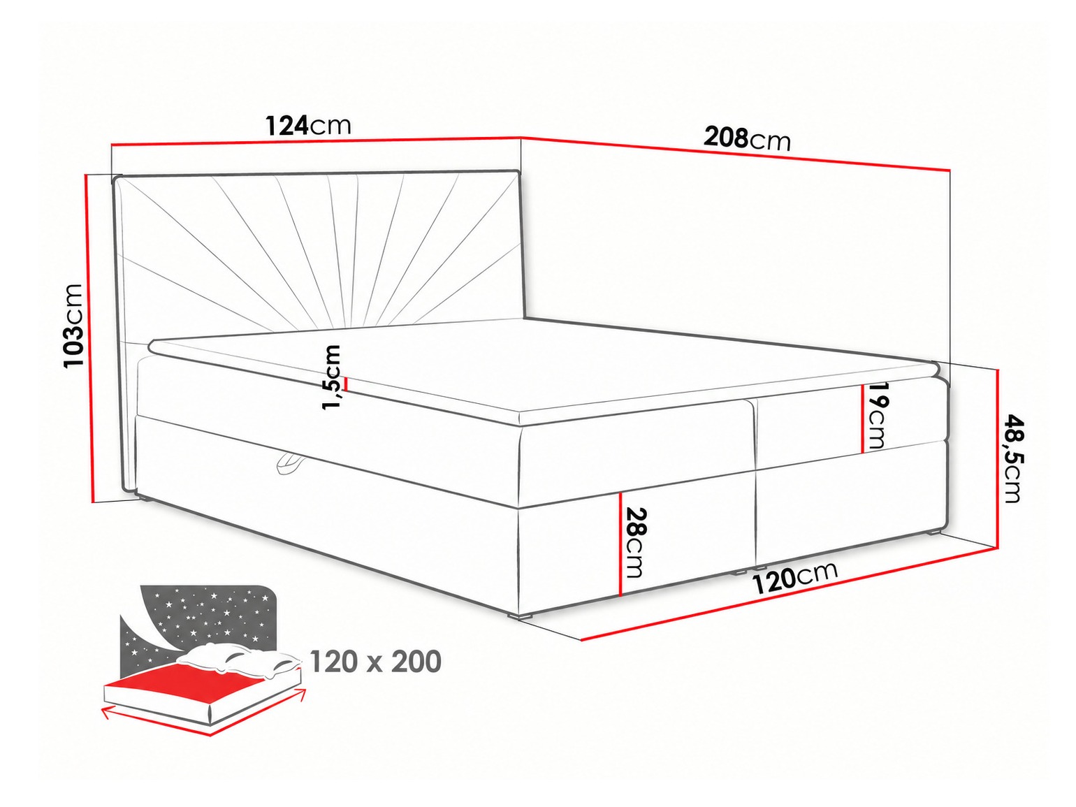 Lit boxspring Pons I (Paros 2)