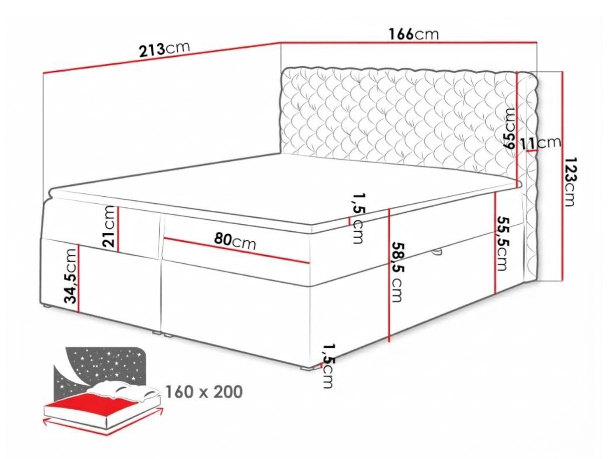 Lit boxspring Lac (Magic Velvet 2225)