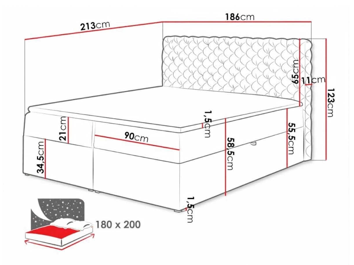 Lit boxspring Lac (Magic Velvet 2225)