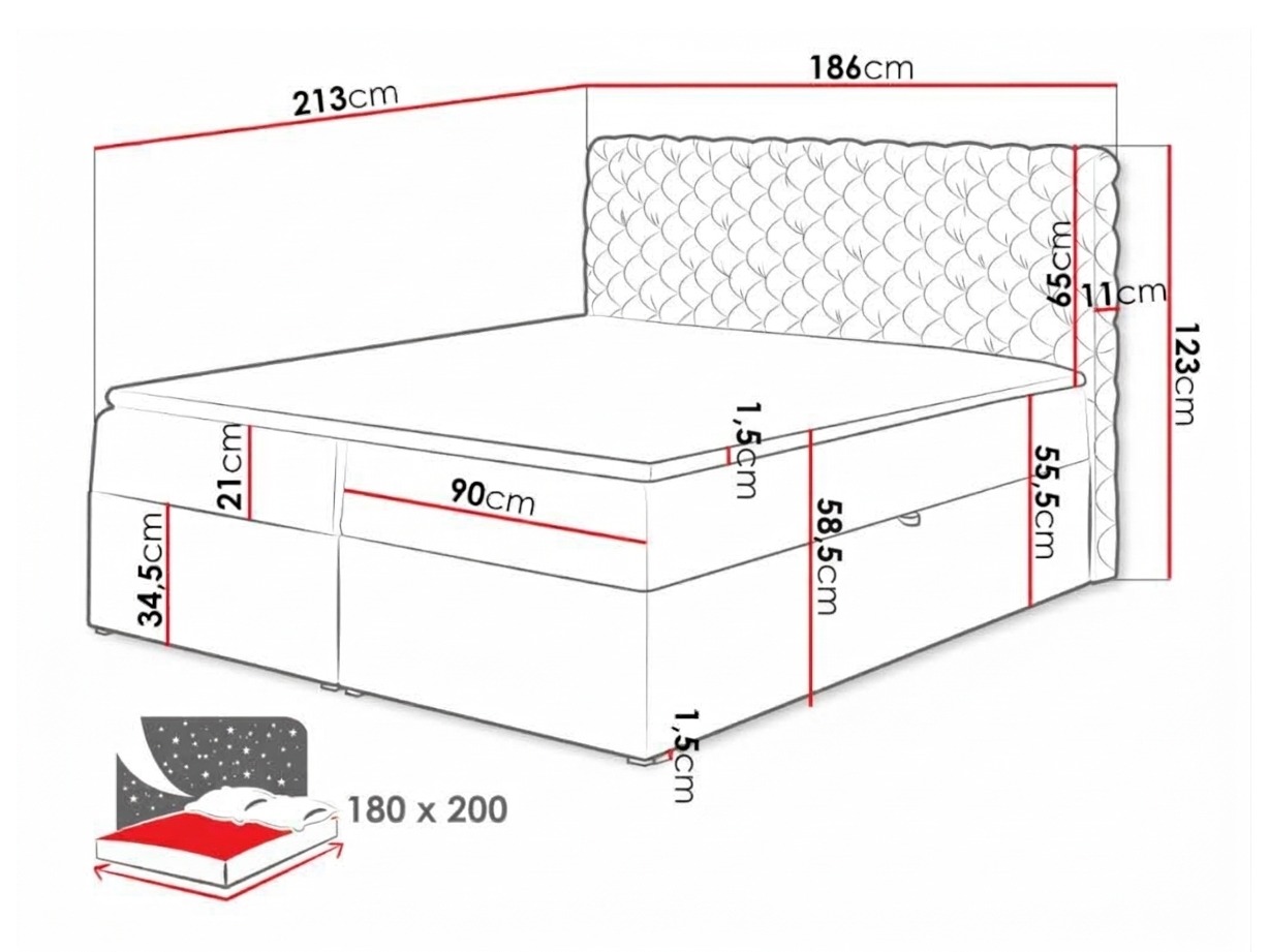 Lit boxspring Lac (Magic Velvet 2243)