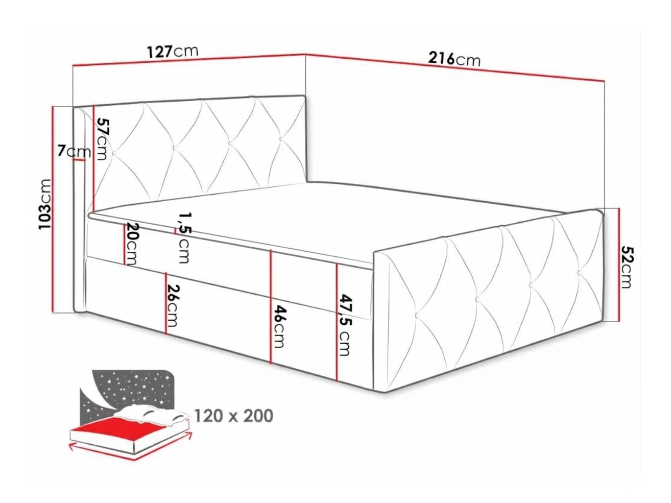 Lit boxspring Litus I (Mono 235)
