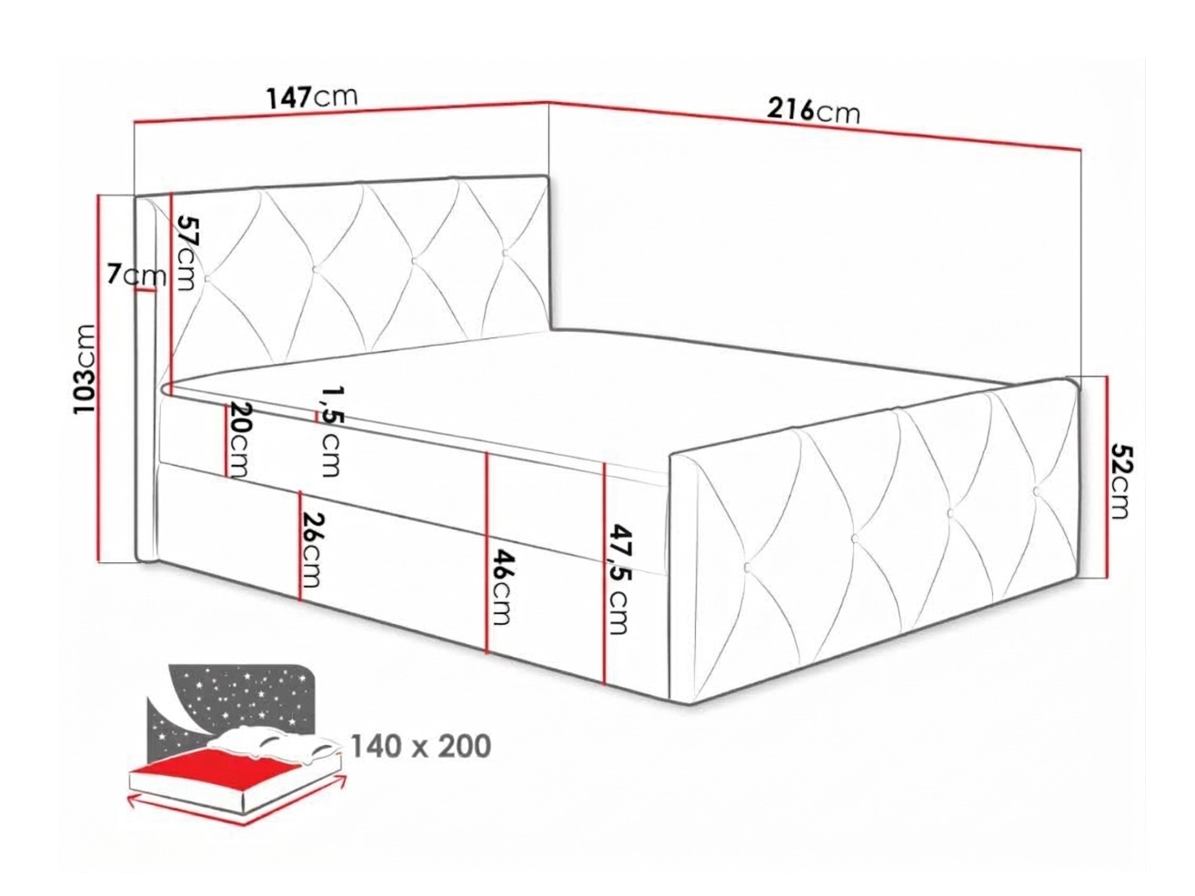 Lit boxspring Litus I (Mono 235)