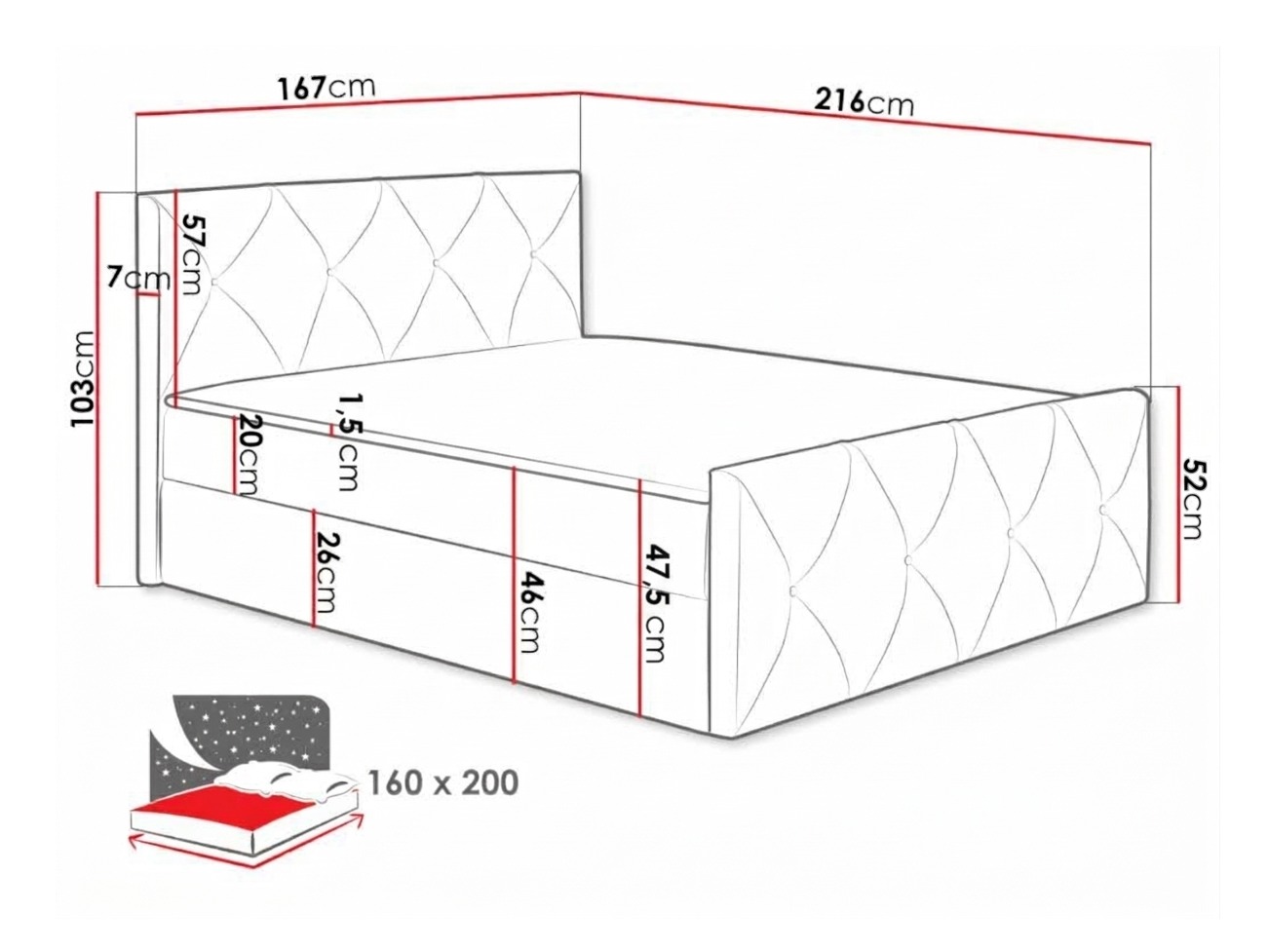 Lit boxspring Litus I (Mono 235)