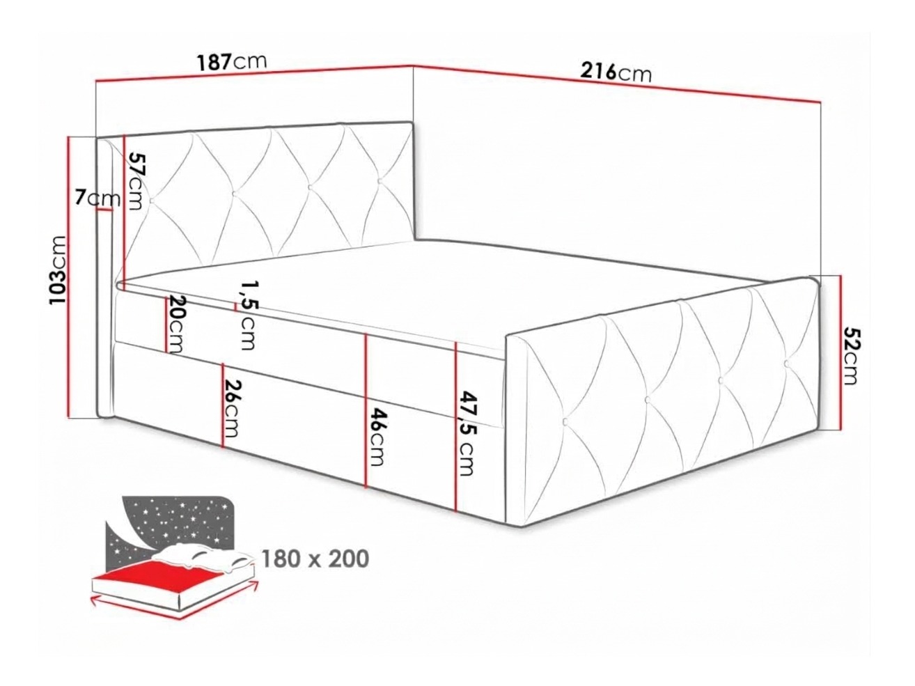 Lit boxspring Litus I (Mono 235)